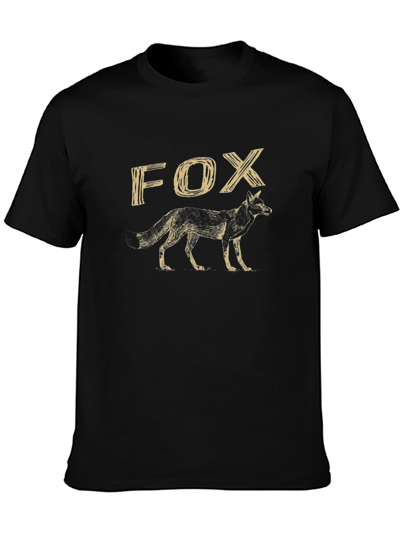 Cool Fox Graphic Print Black T-Shirt
