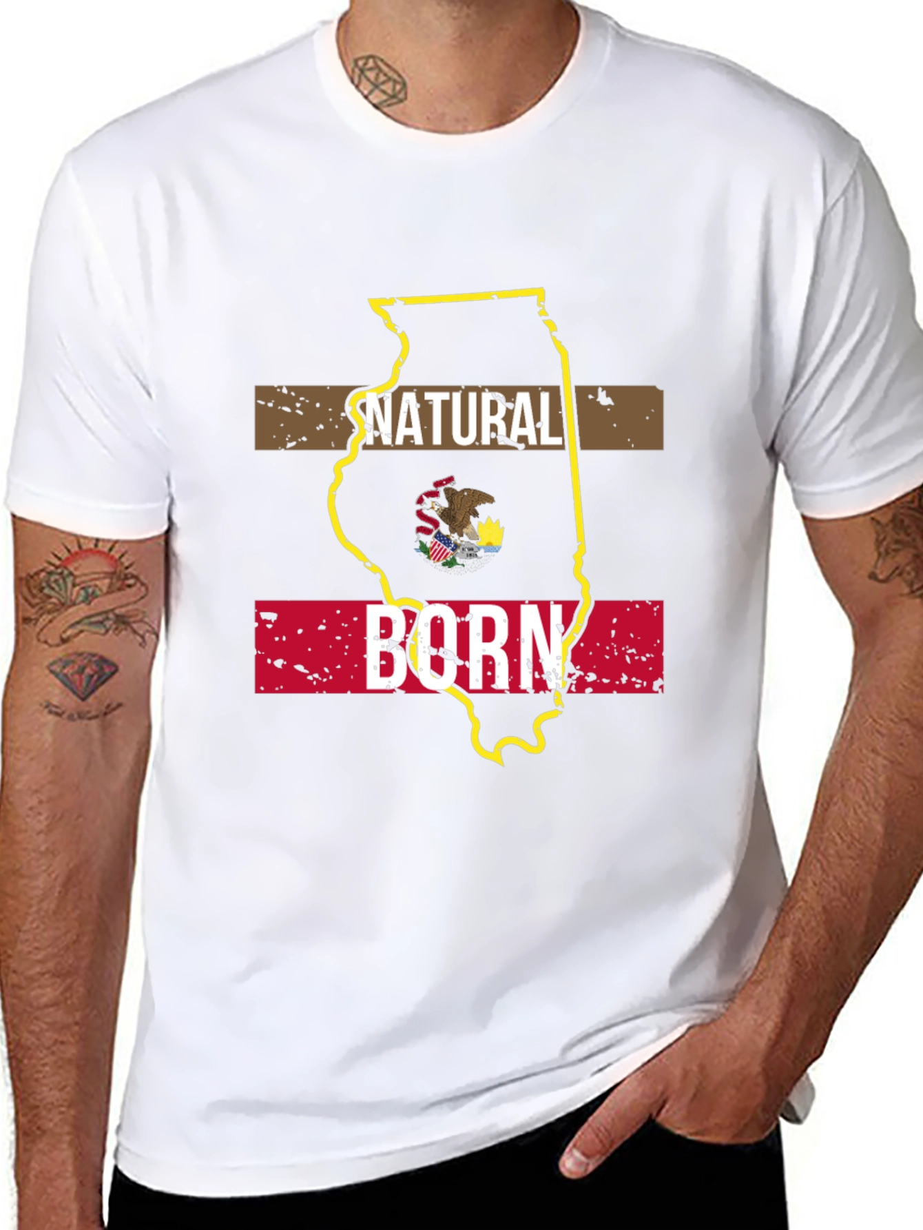 Natural Born Illinois State Pride T-Shirt