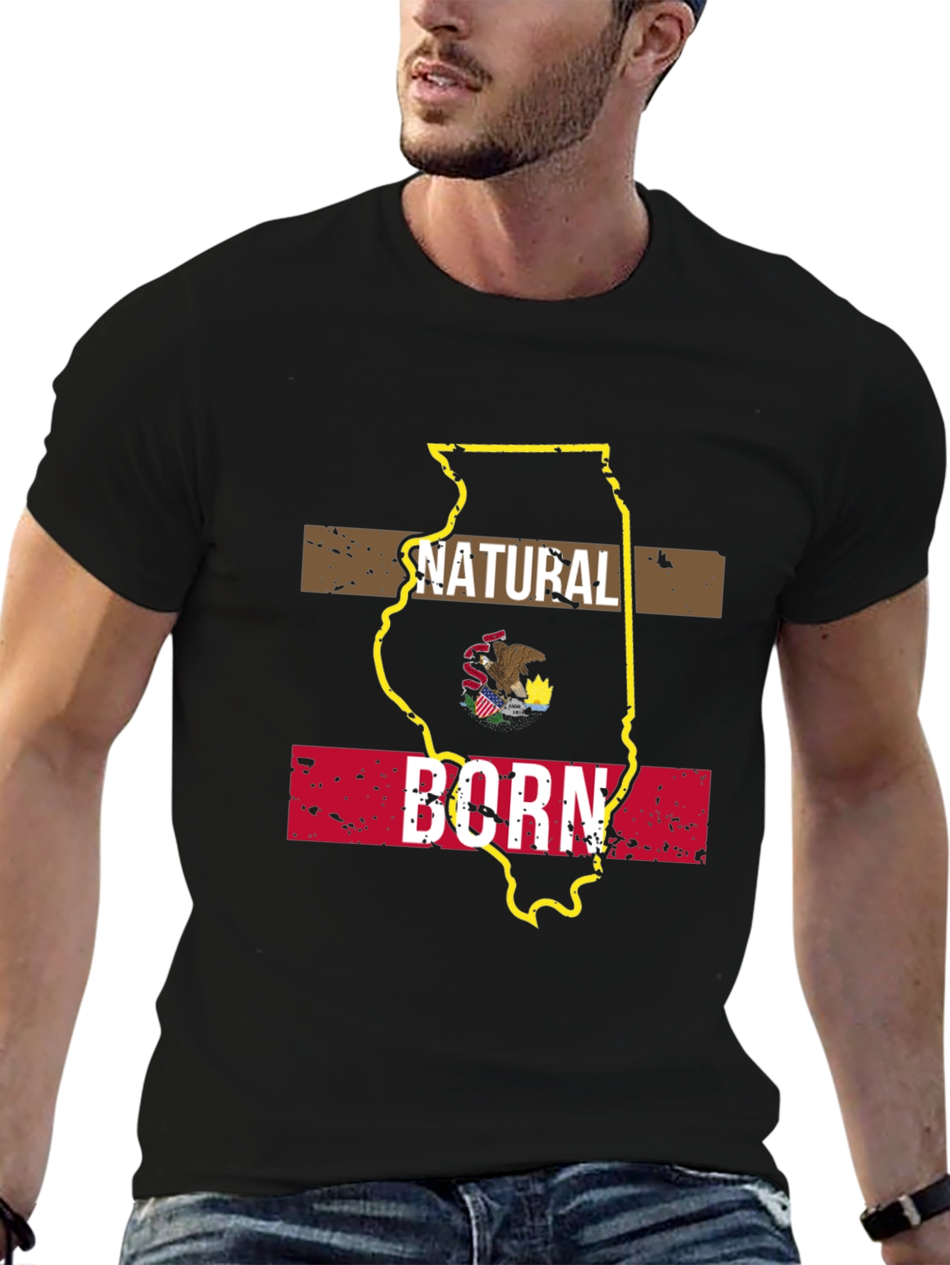 Natural Born Illinois State Pride T-Shirt