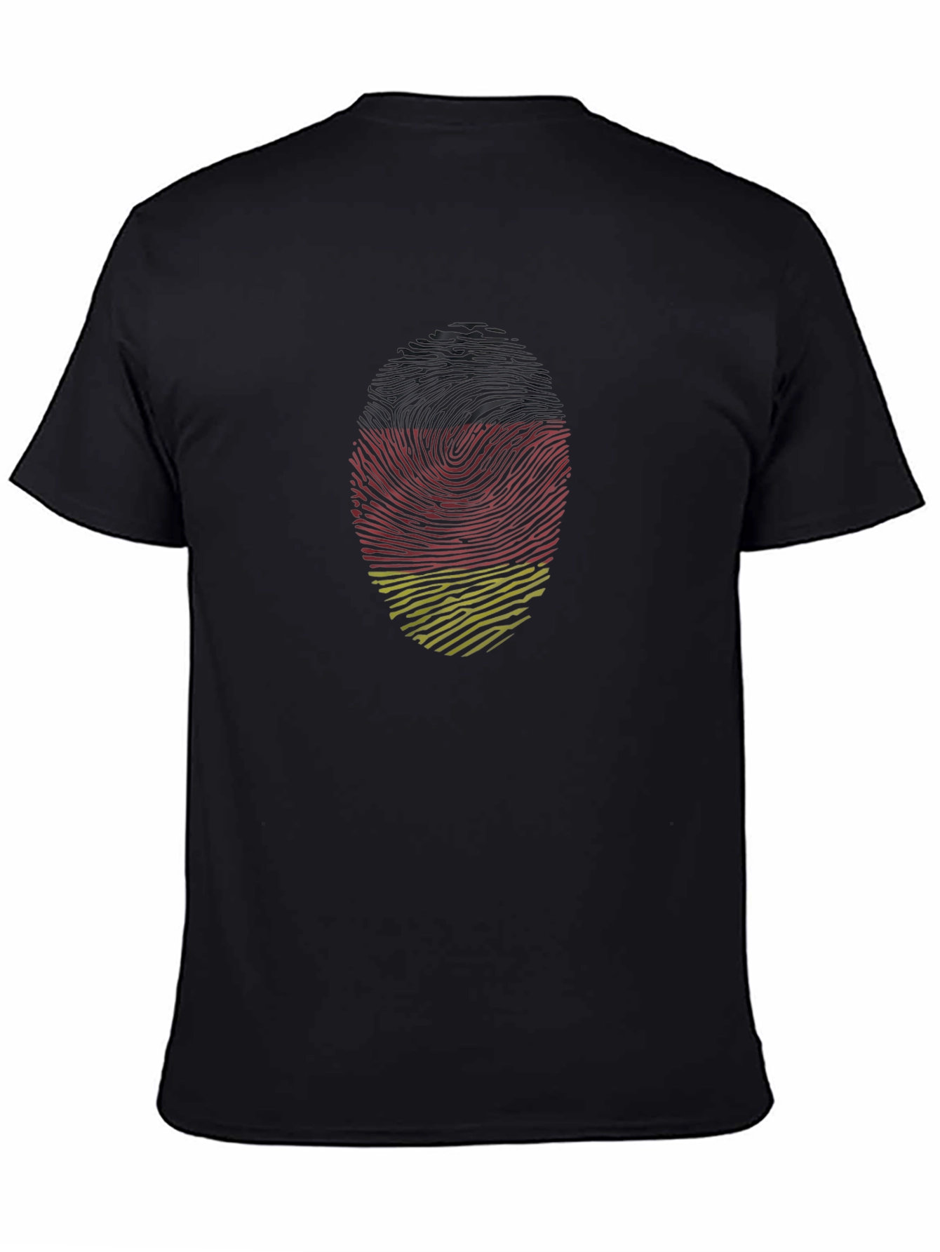 German Fingerprint Flag T-Shirt - Black