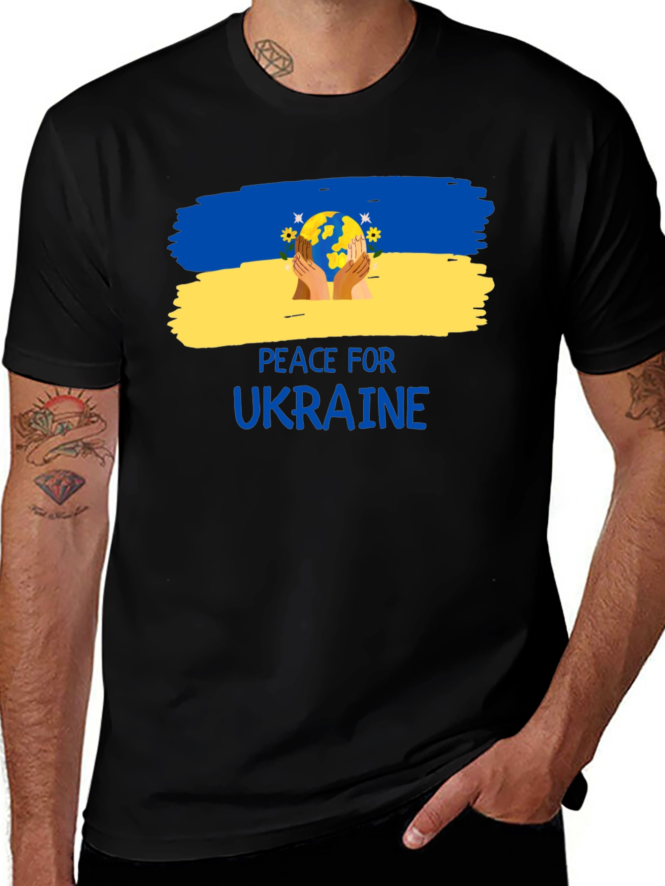 Peace for Ukraine T-Shirt - Unisex Black Tee