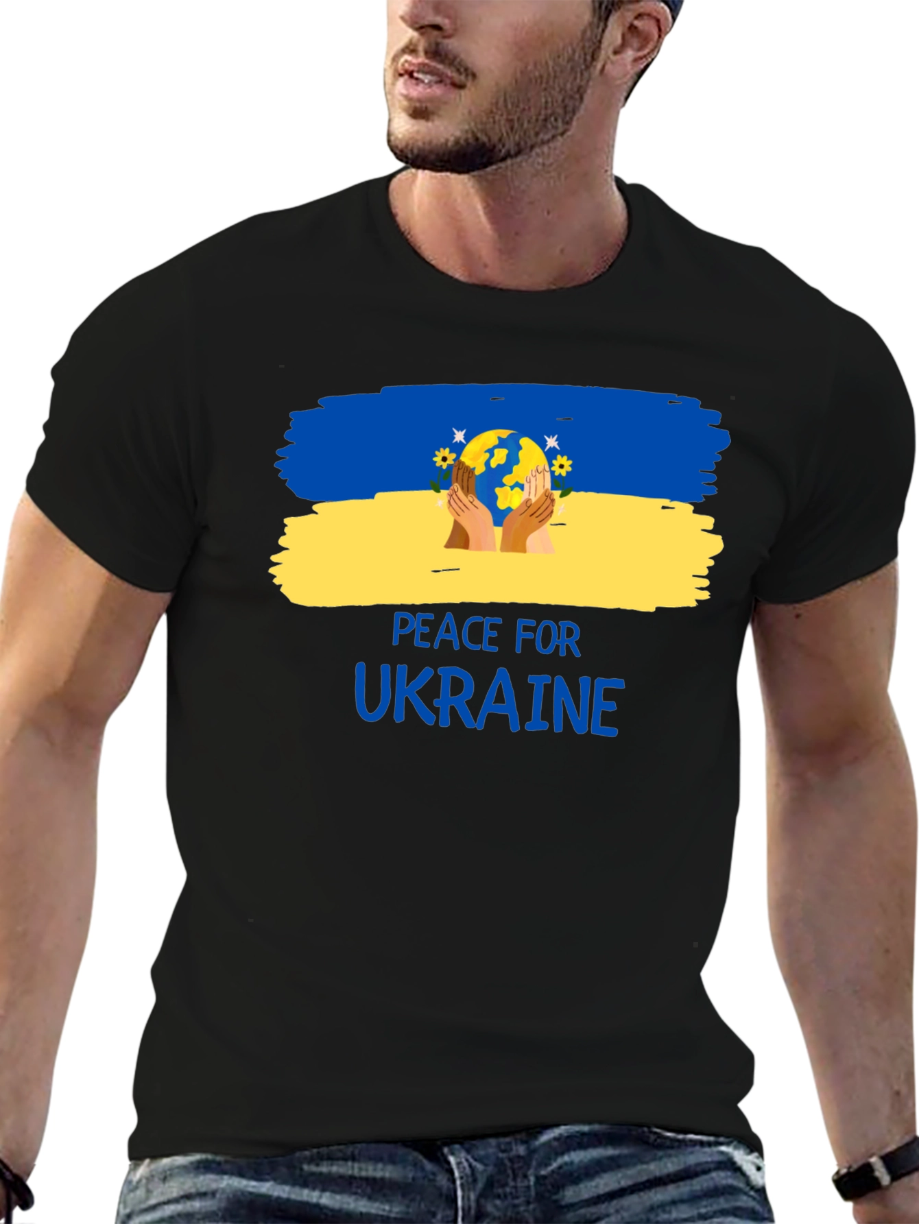 Peace for Ukraine T-Shirt - Unisex Black Tee