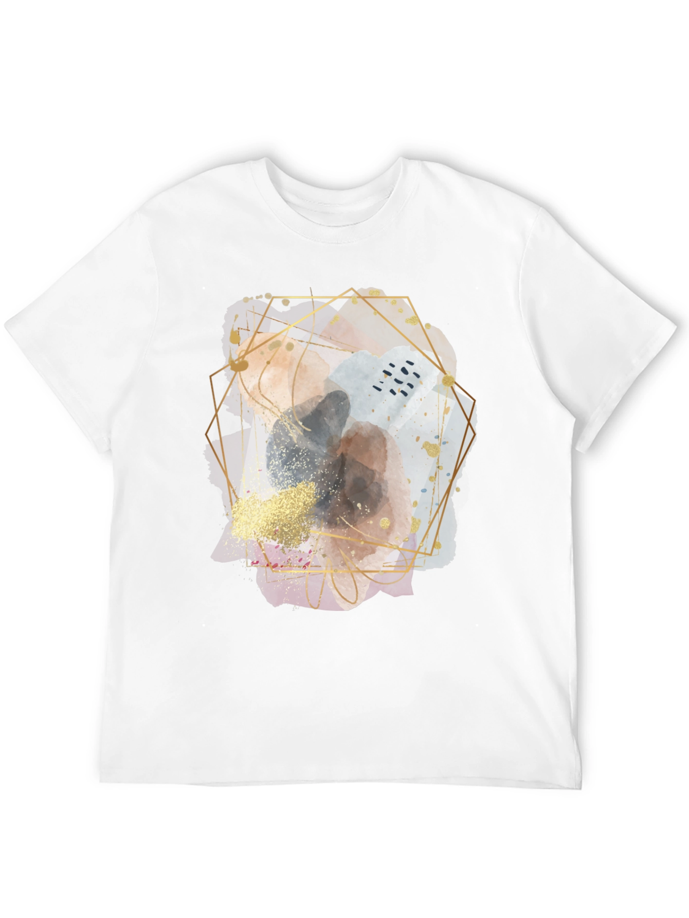Abstract Geometric Graphic Black T-Shirt