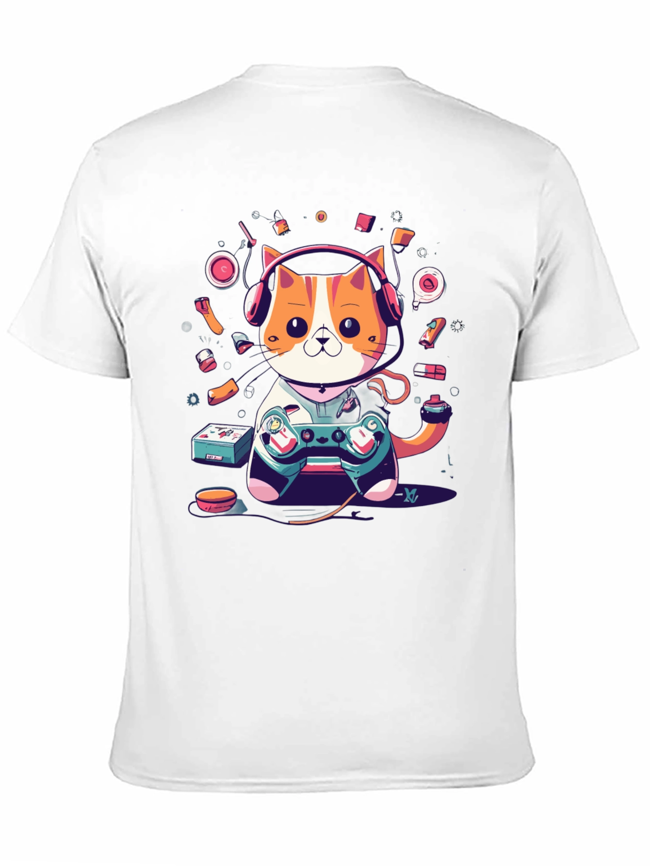 Gaming Cat T-Shirt: Retro Gamer Style