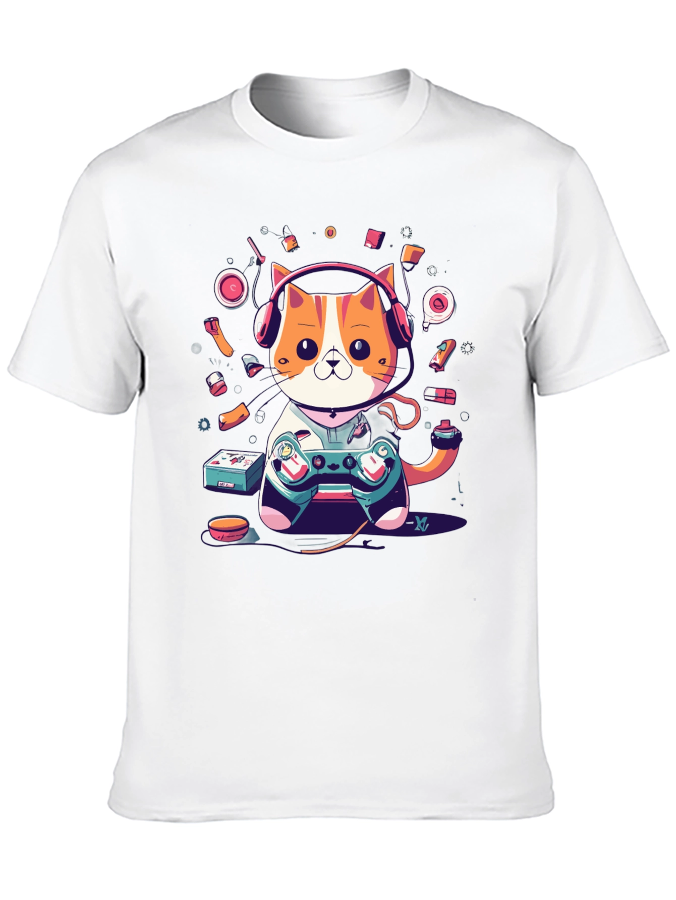 Gaming Cat T-Shirt: Retro Gamer Style