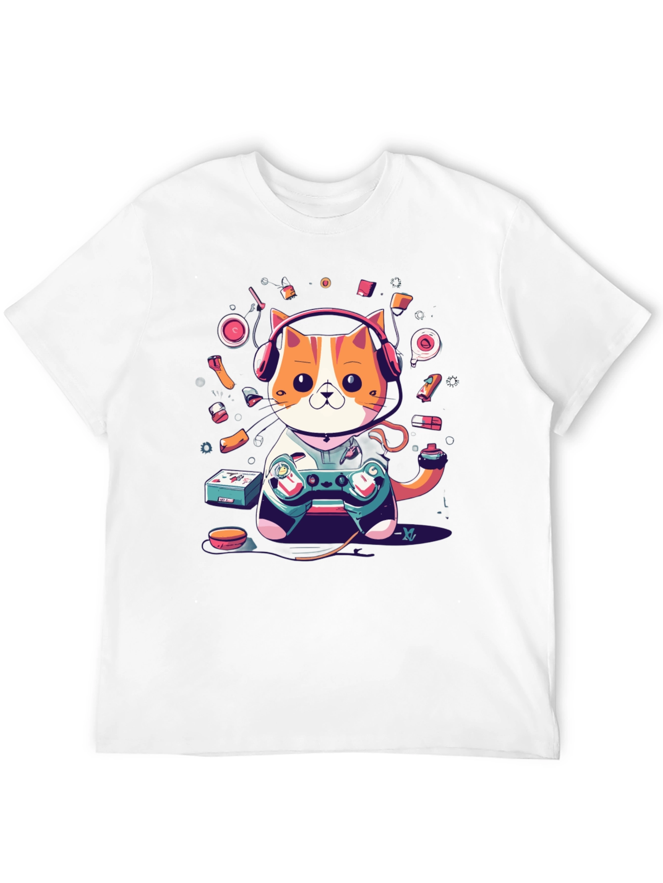 Gaming Cat T-Shirt: Retro Gamer Style