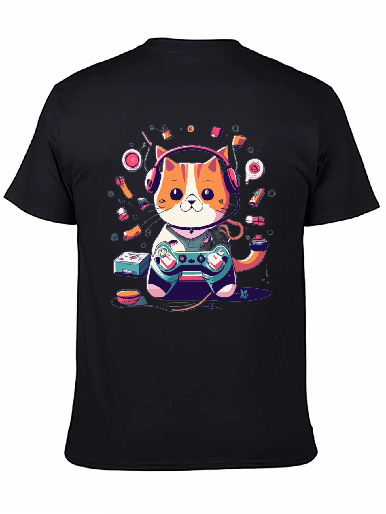Gaming Cat T-Shirt: Retro Gamer Style