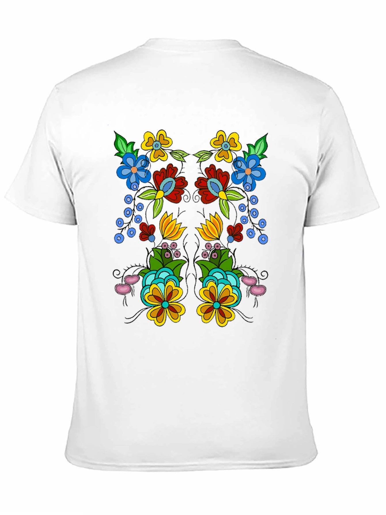Floral Design Black T-Shirt