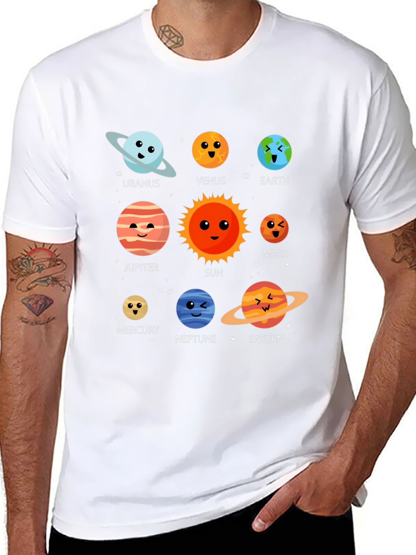 Solar System Planets Graphic T-Shirt - Space Theme