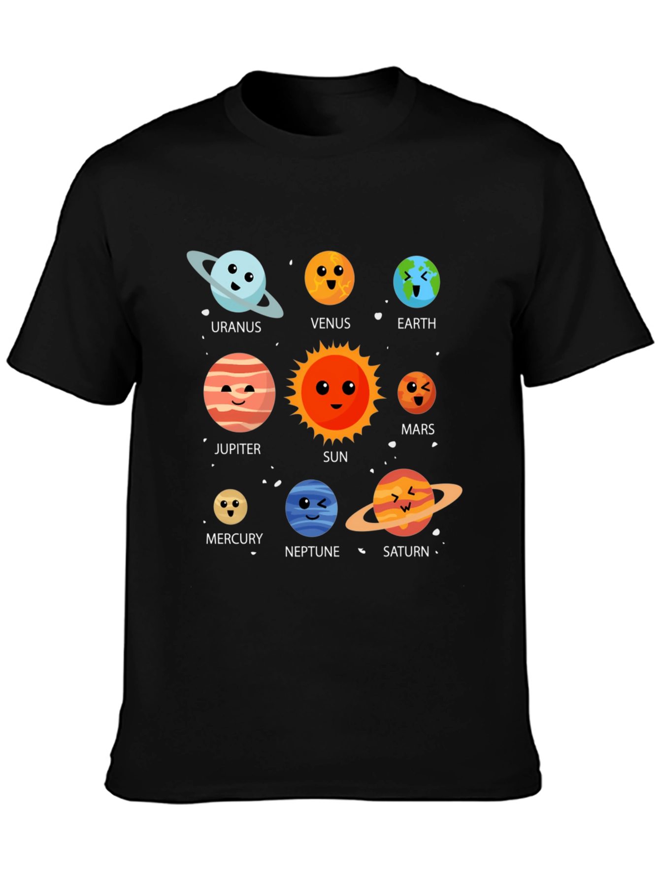 Solar System Planets Graphic T-Shirt - Space Theme