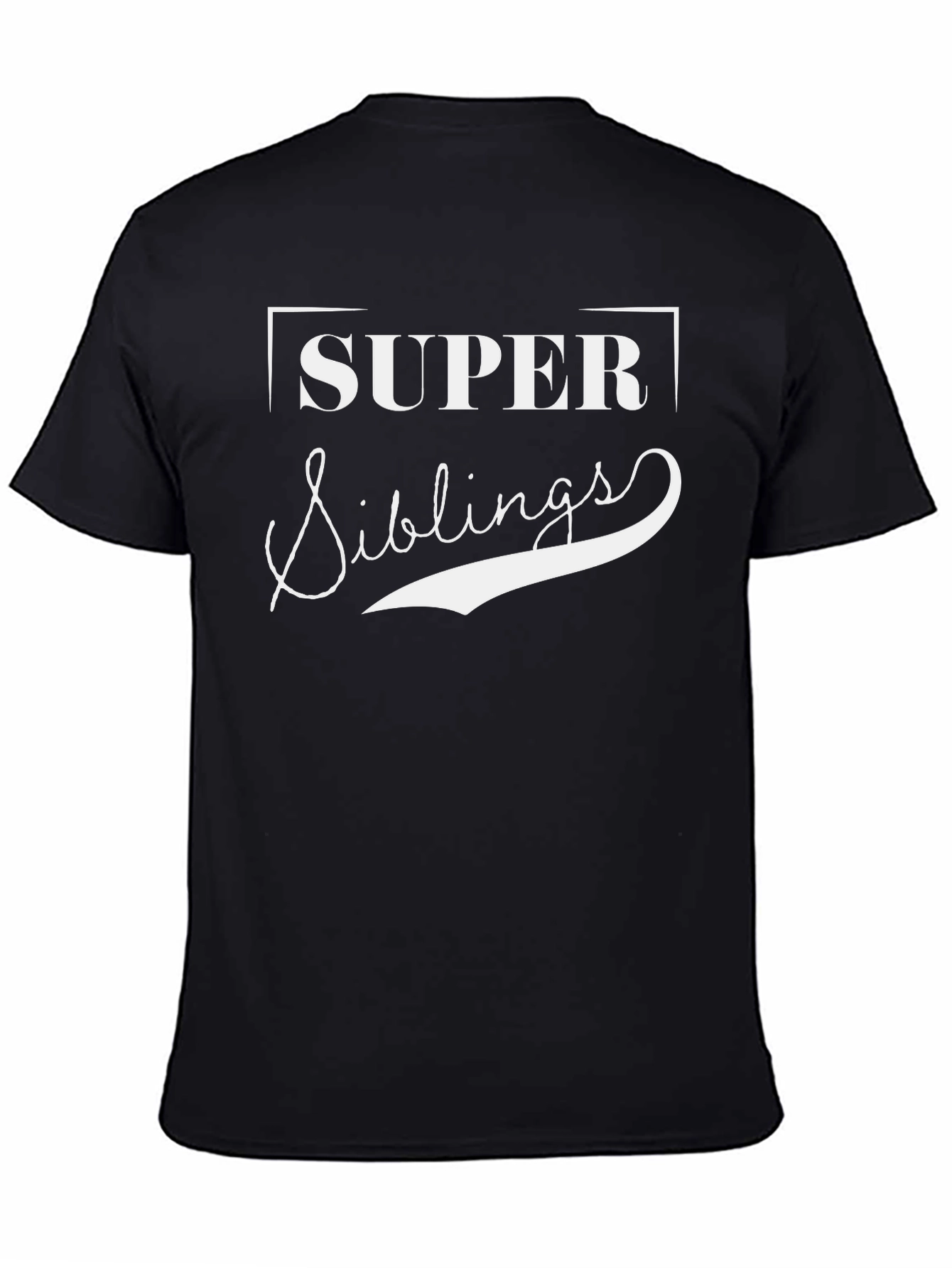 Super Siblings Black Graphic T-Shirt