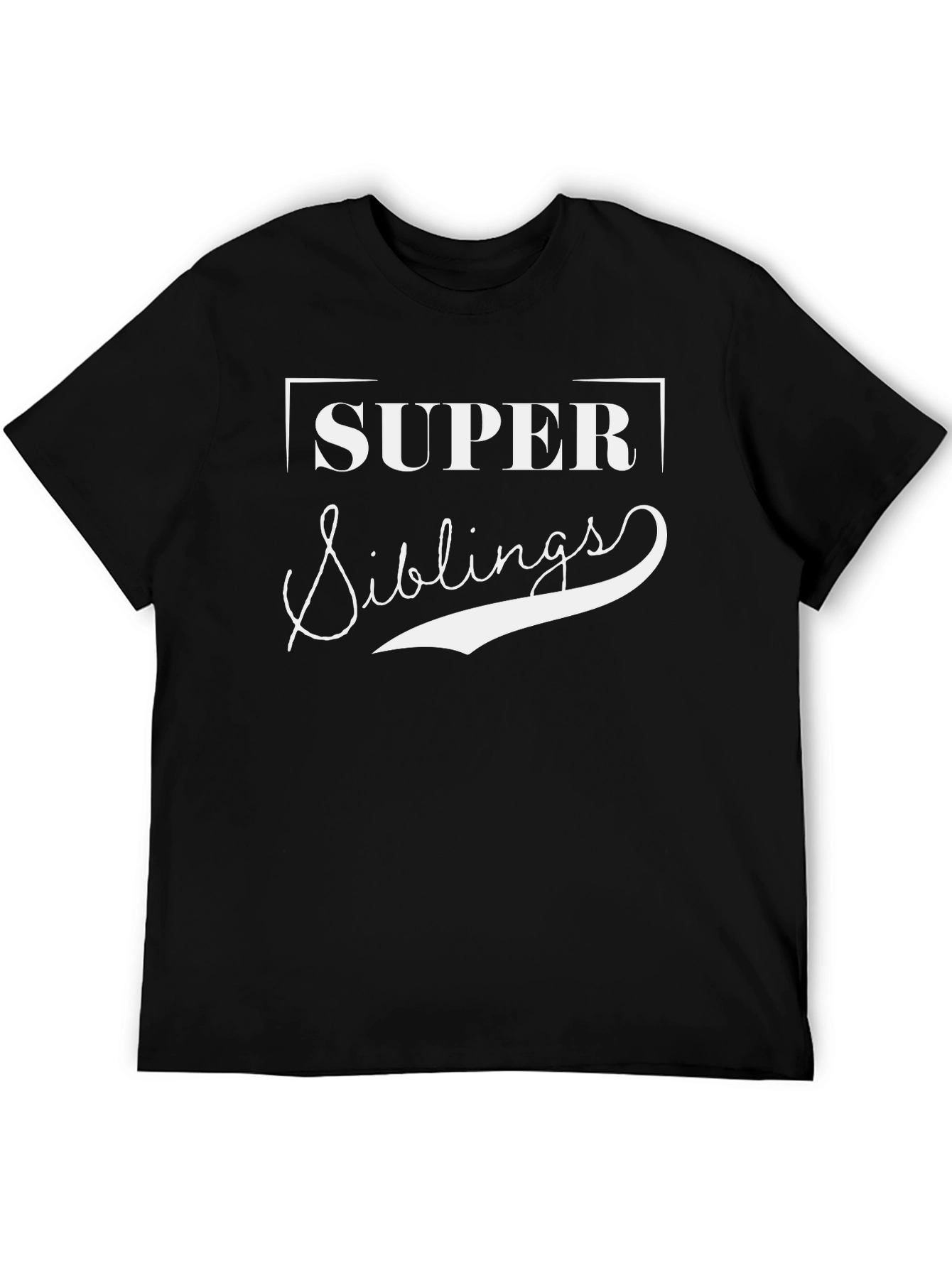 Super Siblings Black Graphic T-Shirt