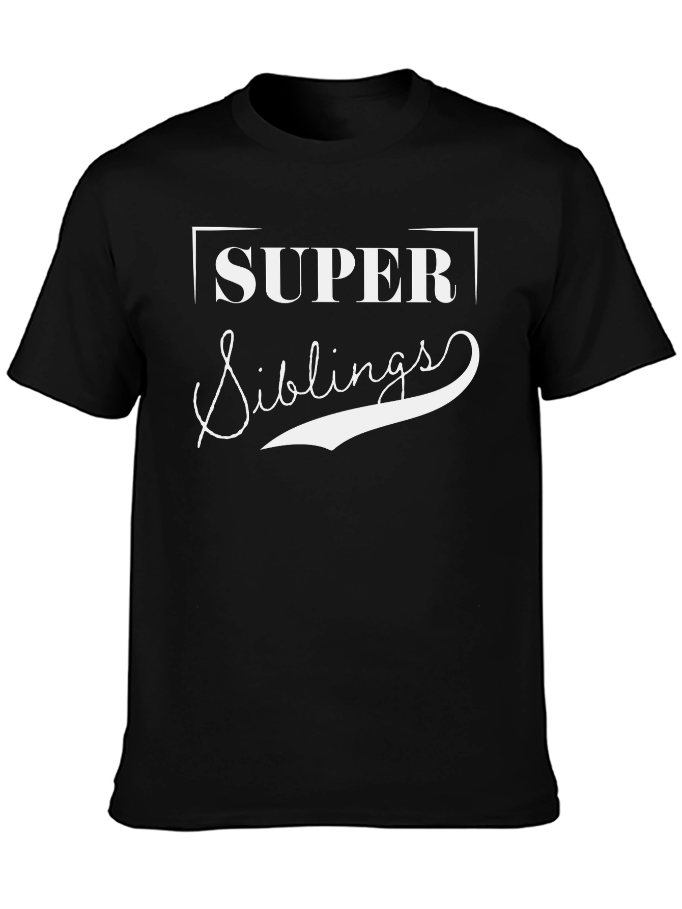 Super Siblings Black Graphic T-Shirt