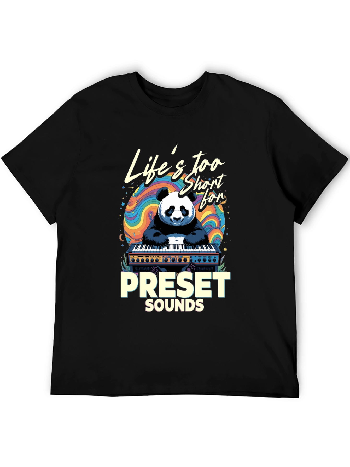 Lifes Too Short Panda Keyboardist Graphic Tee