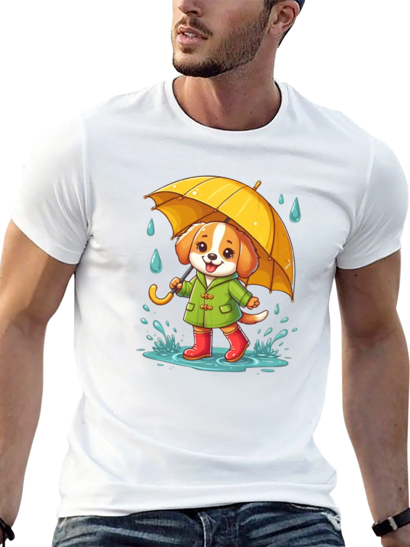 Cute Dog in Rain T-Shirt
