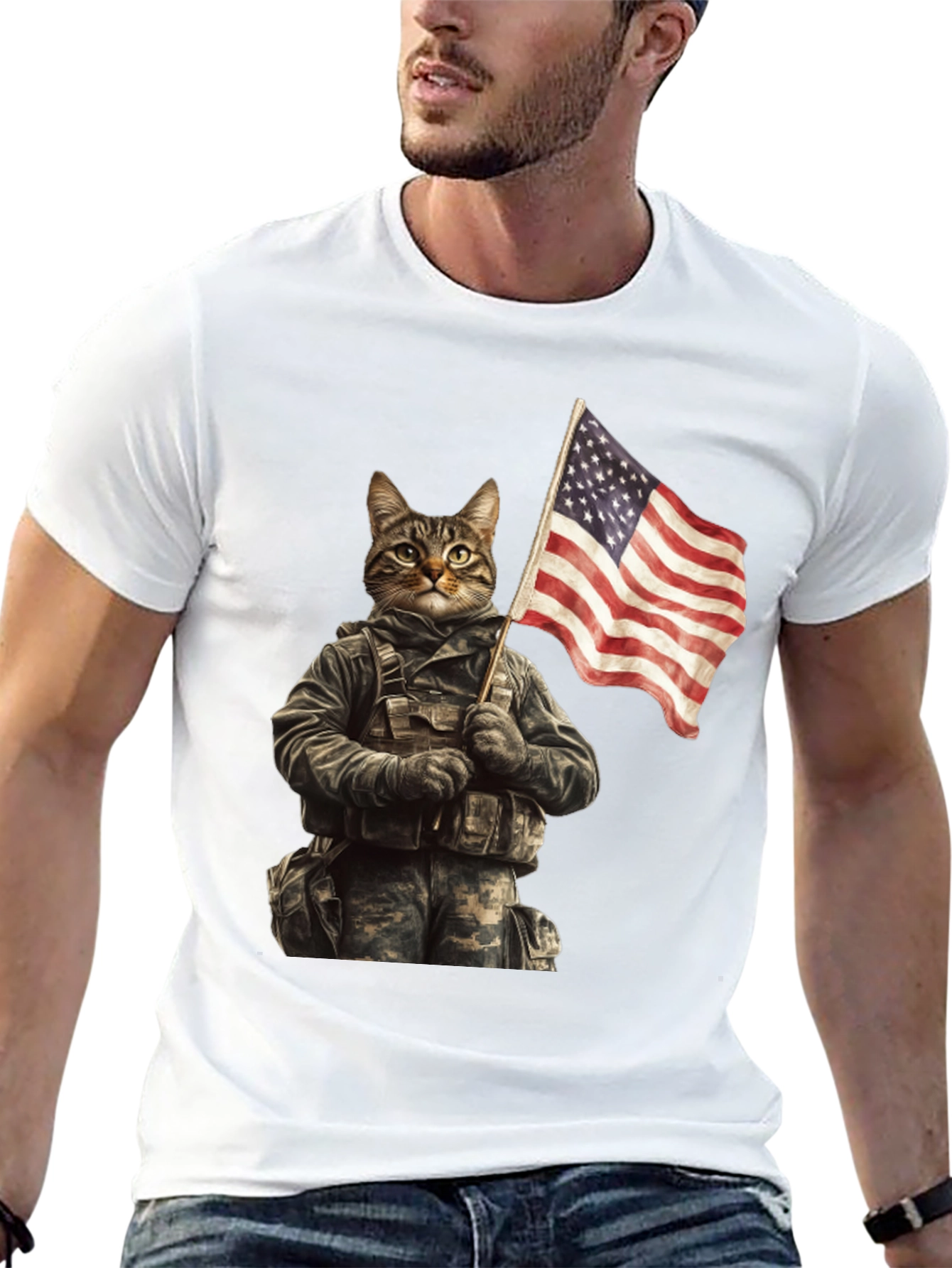 Patriotic Cat Soldier T-Shirt