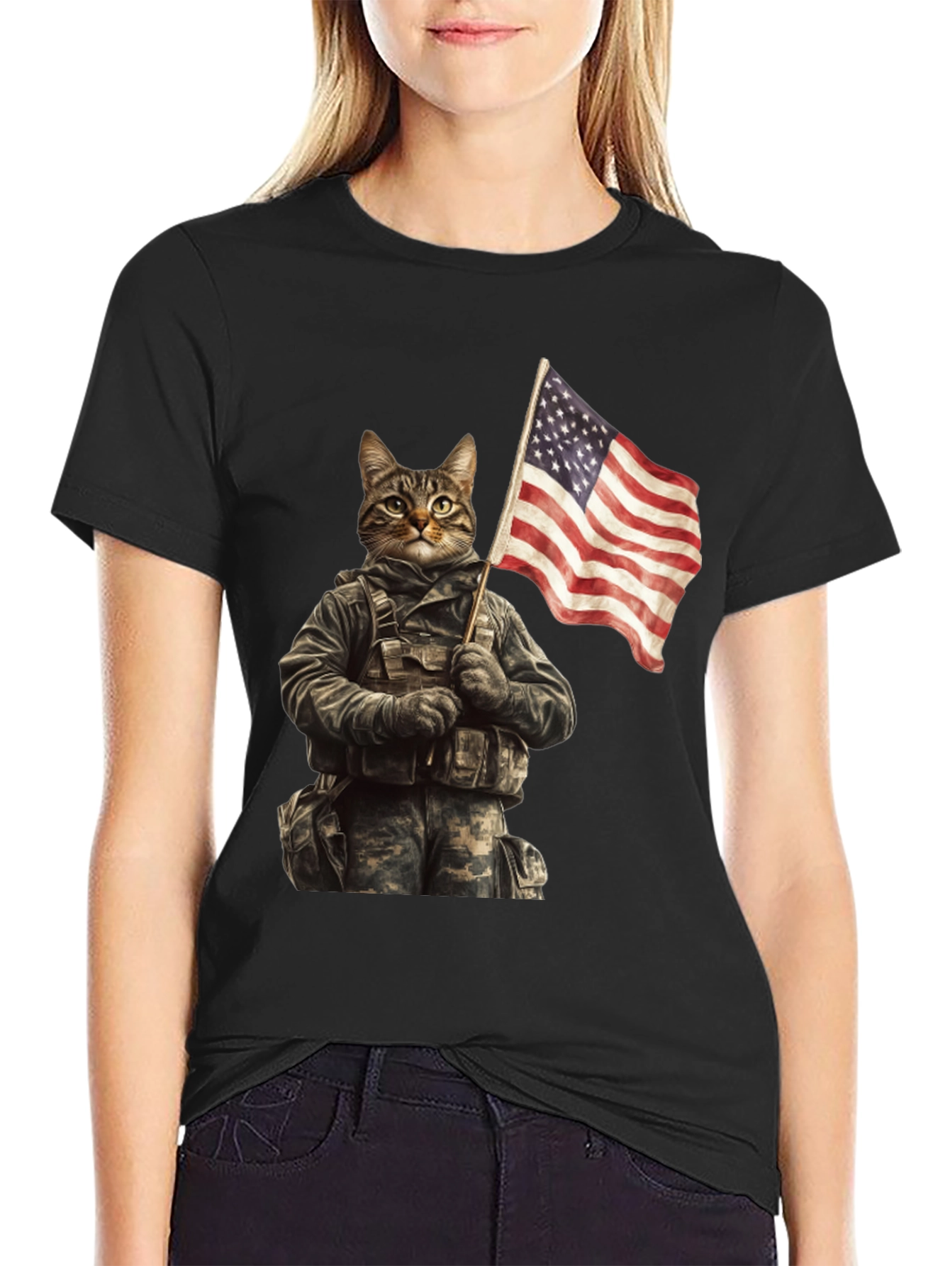 Patriotic Cat Soldier T-Shirt