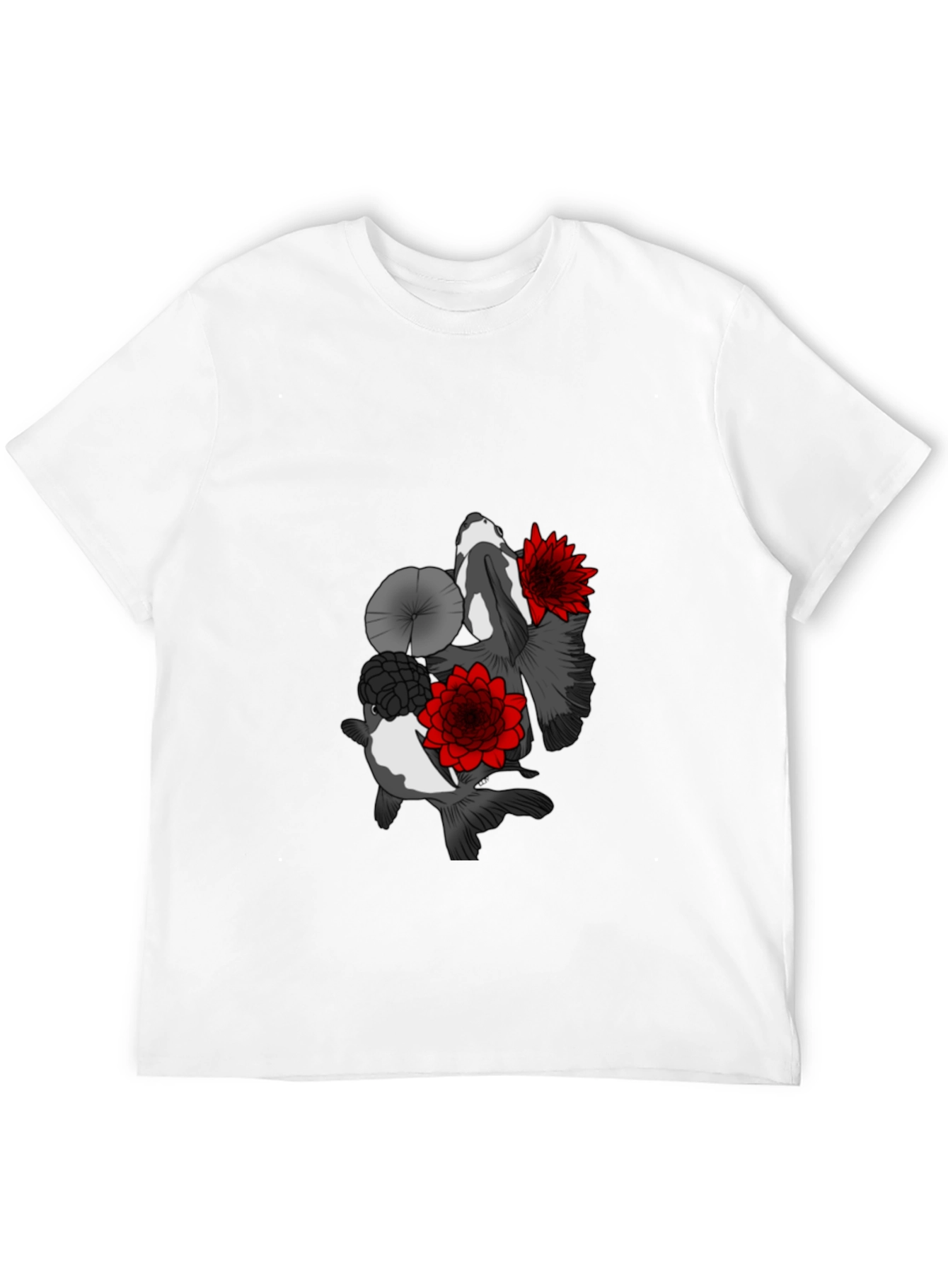 Koi Fish & Lotus Flower Graphic T-Shirt