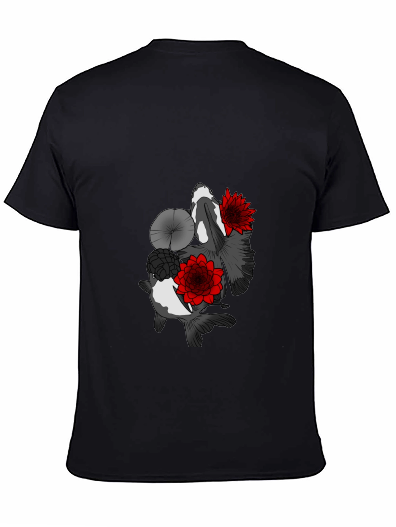 Koi Fish & Lotus Flower Graphic T-Shirt