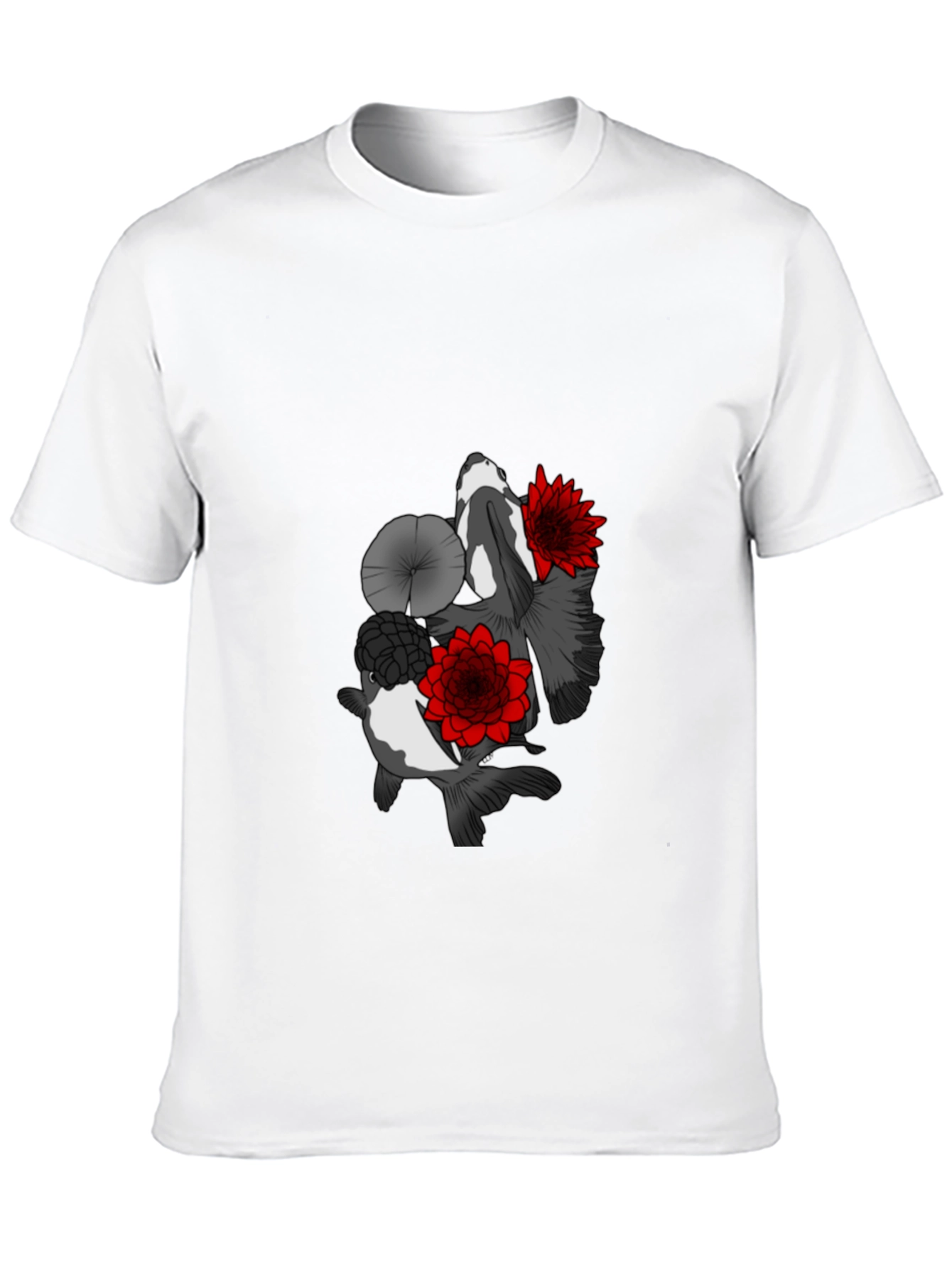 Koi Fish & Lotus Flower Graphic T-Shirt