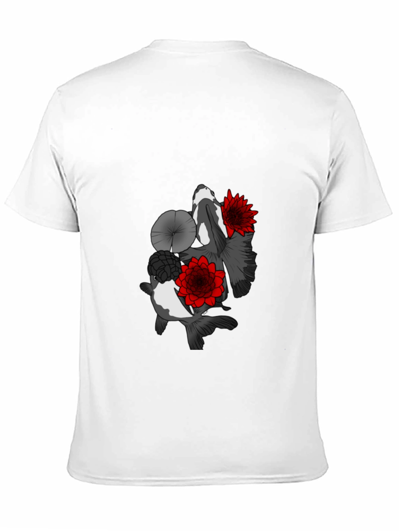 Koi Fish & Lotus Flower Graphic T-Shirt