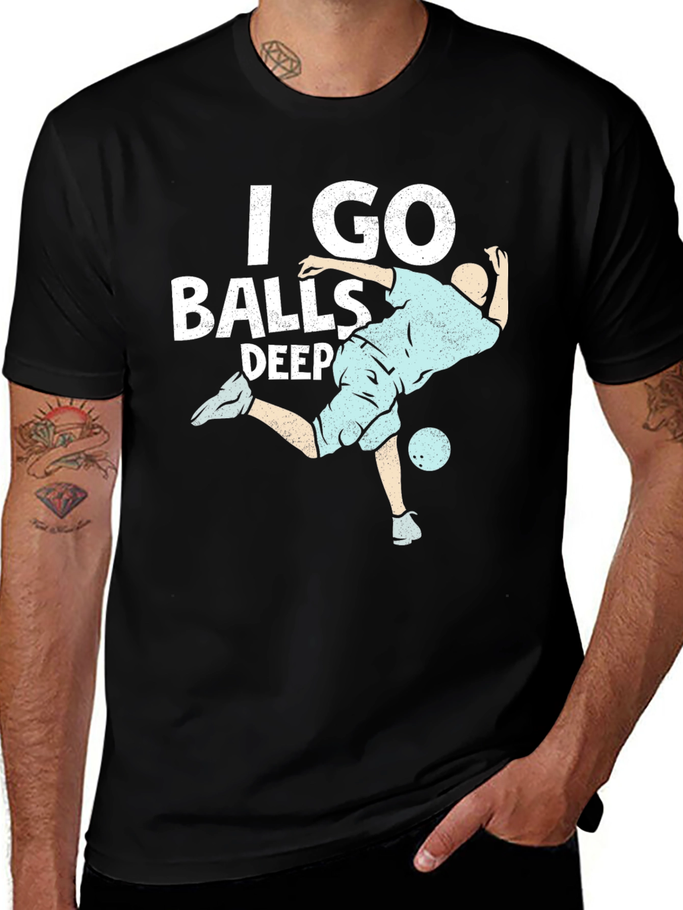 I Go Balls Deep T-Shirt Black Cotton Graphic Tee