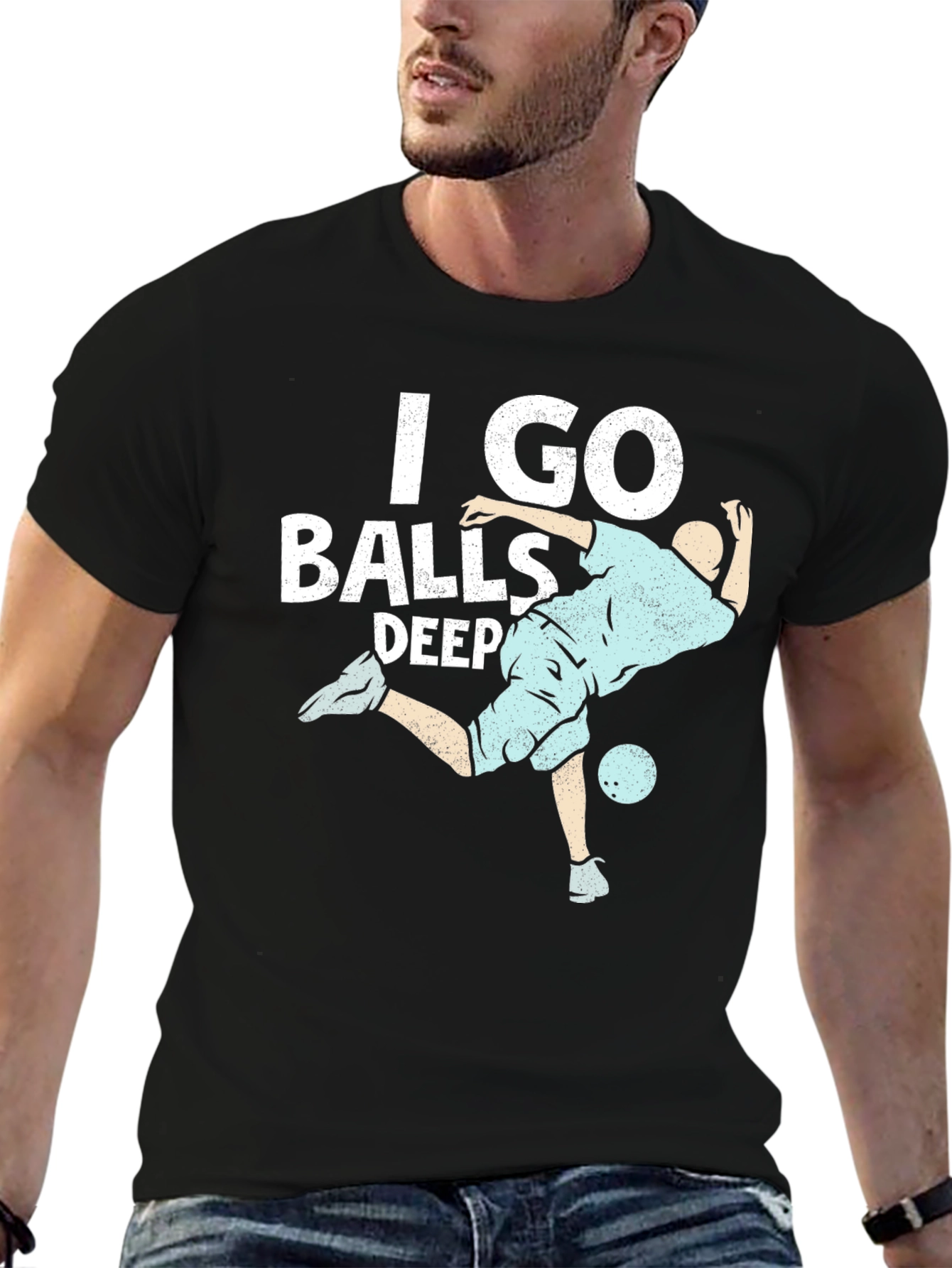 I Go Balls Deep T-Shirt Black Cotton Graphic Tee