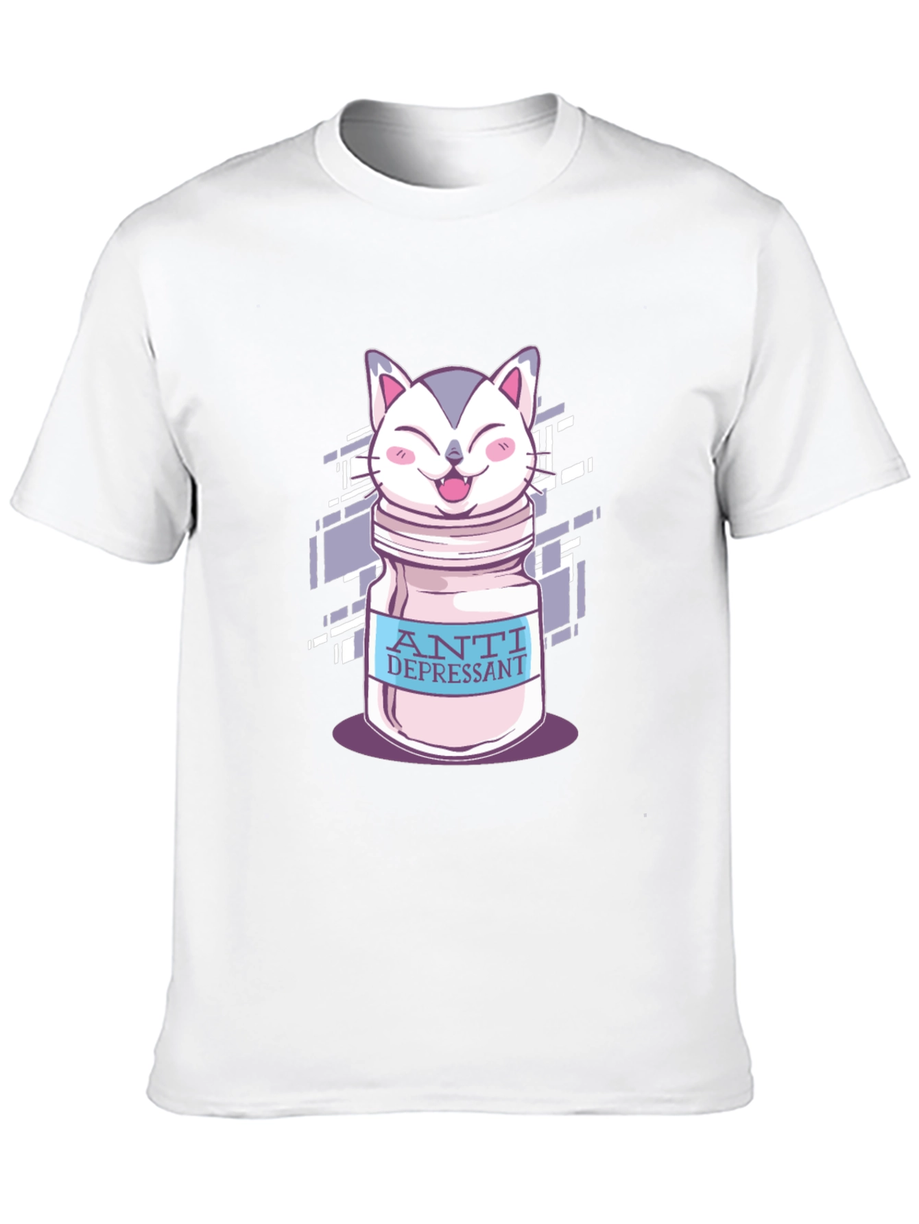 Anti Depressant Cat Graphic T-Shirt