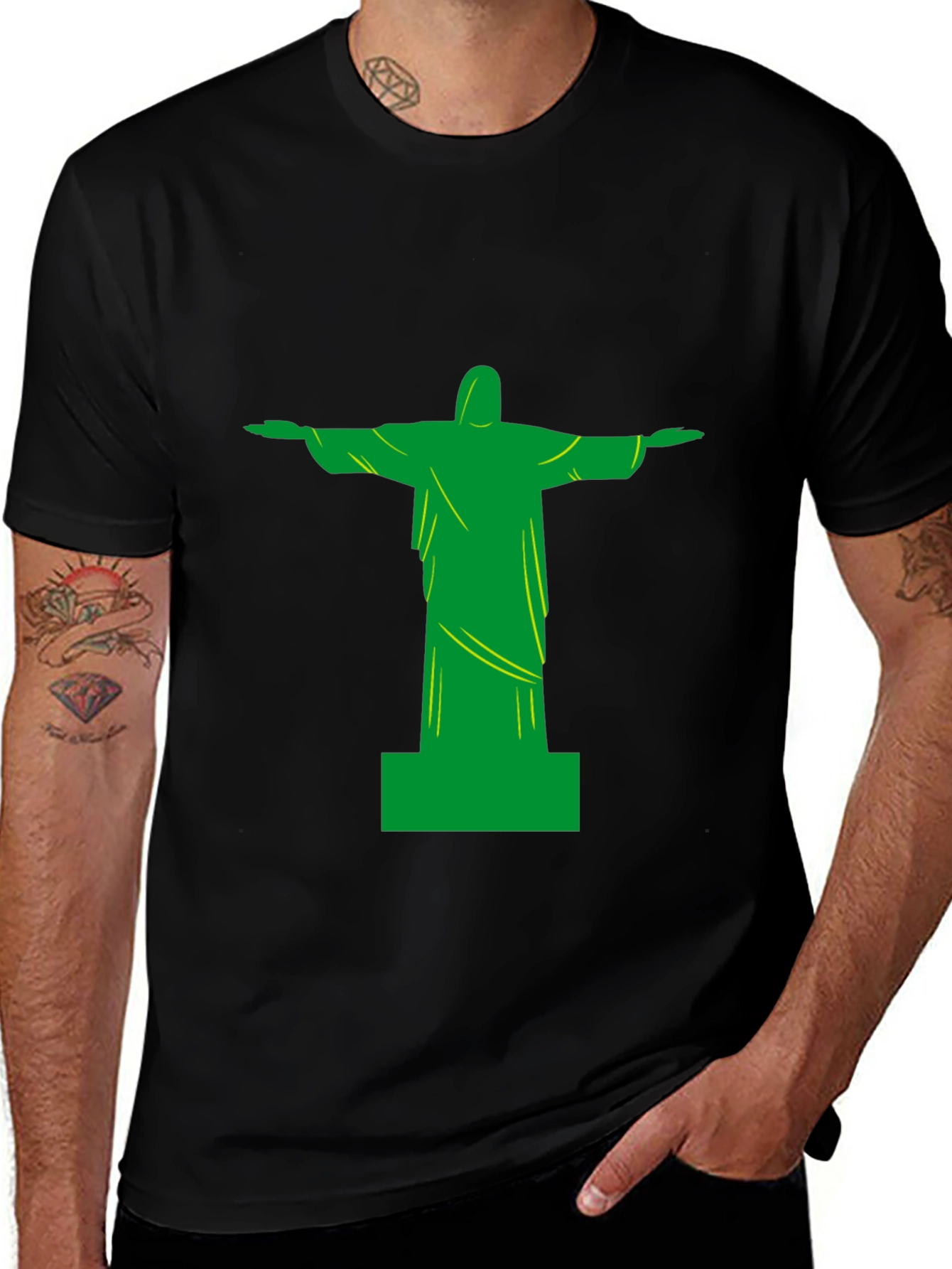 Rio Statue Tee - Black Graphic T-Shirt