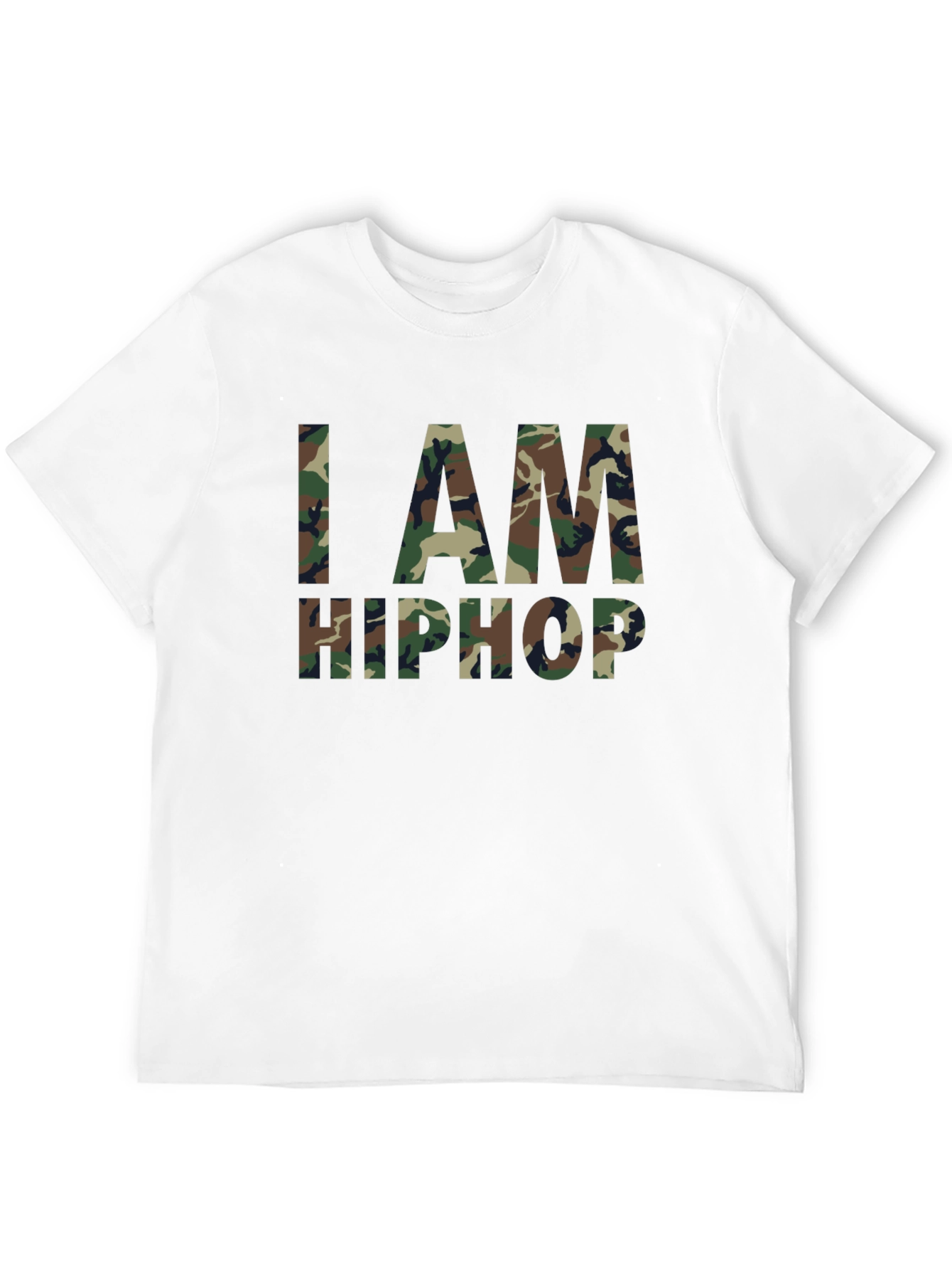 I AM HIP HOP Camo Print Black T-Shirt