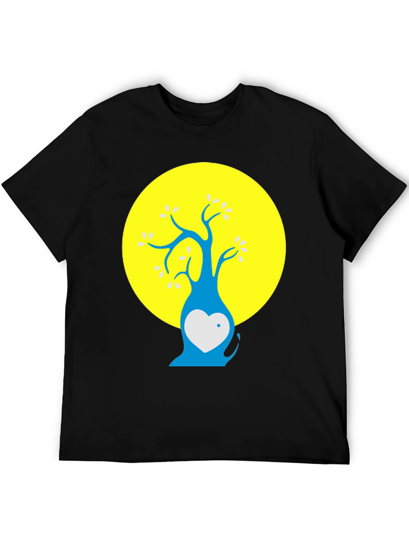 Artsy Tree Graphic Tee - Black Cotton Blend Shirt