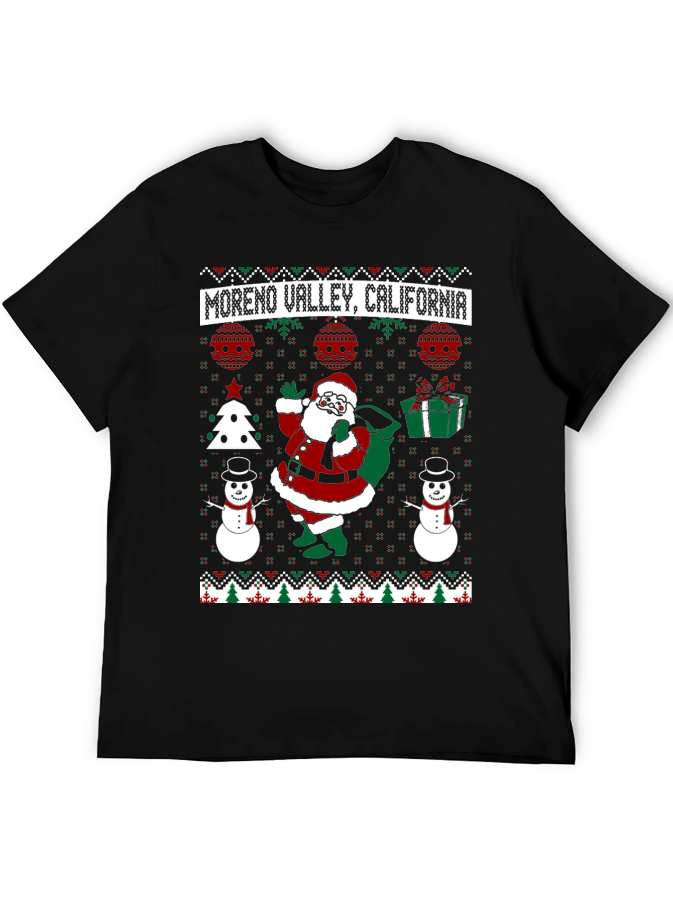 Moreno Valley California Santa Ugly Christmas T-Shirt