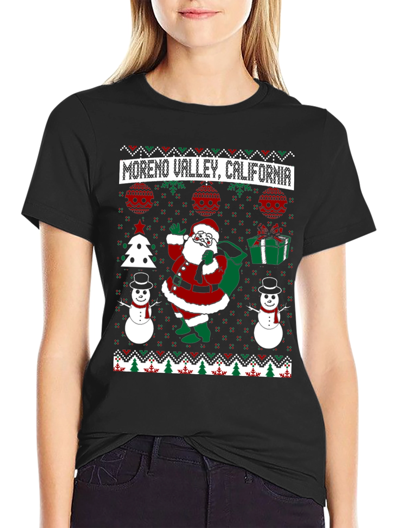 Moreno Valley California Santa Ugly Christmas T-Shirt