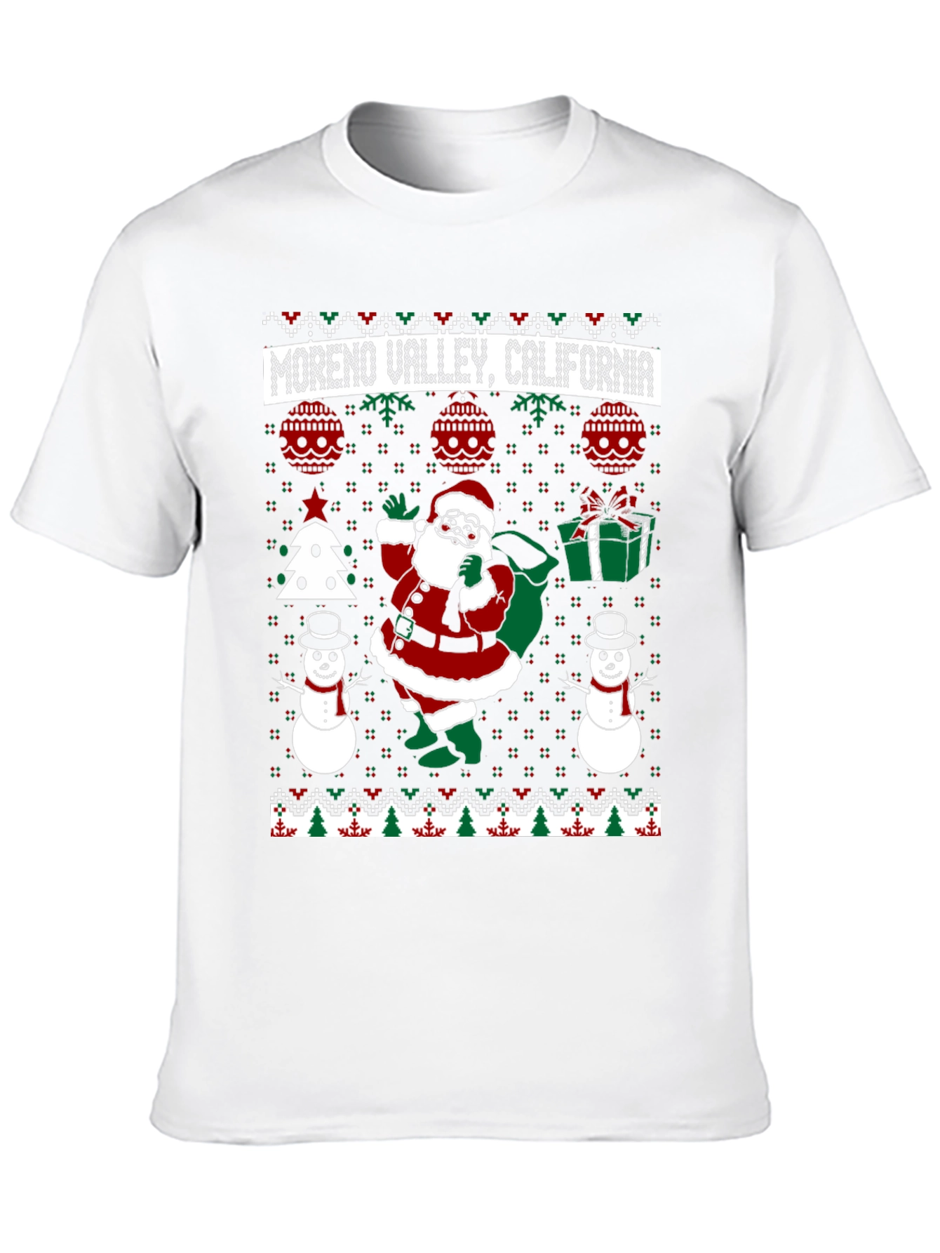 Moreno Valley California Santa Ugly Christmas T-Shirt