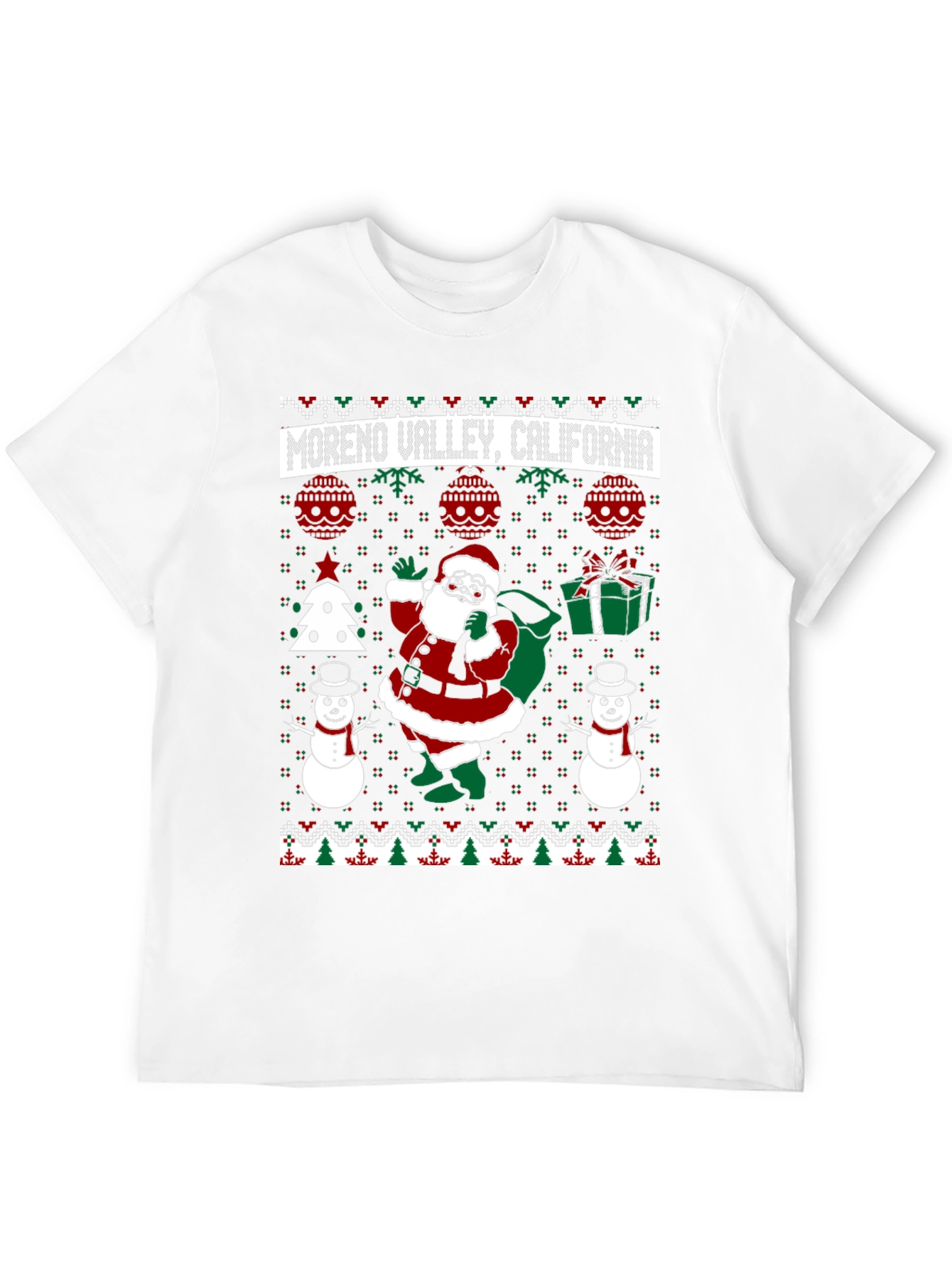 Moreno Valley California Santa Ugly Christmas T-Shirt