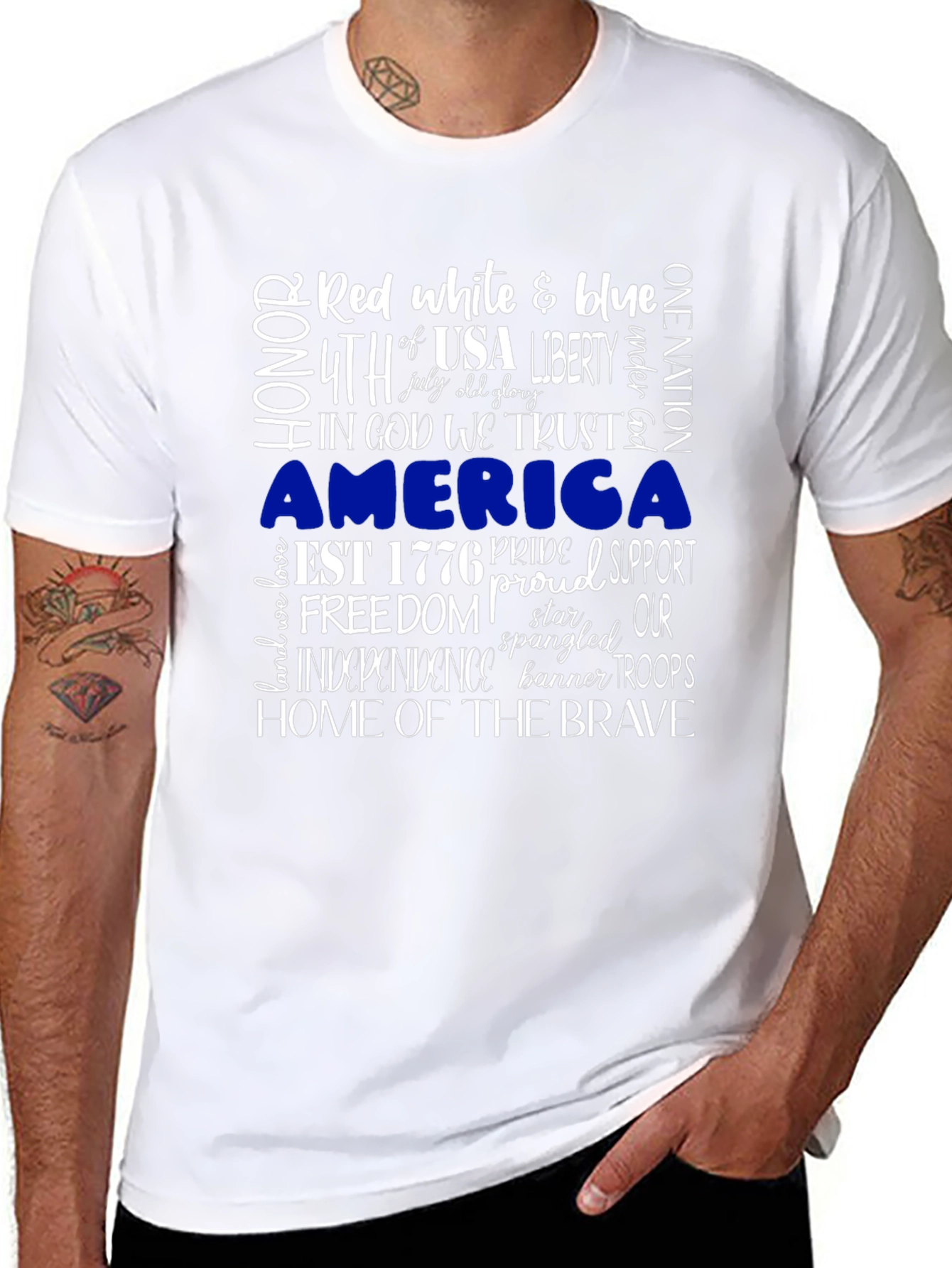 Patriotic Graphic T-Shirt: Red White & Blue USA Pride