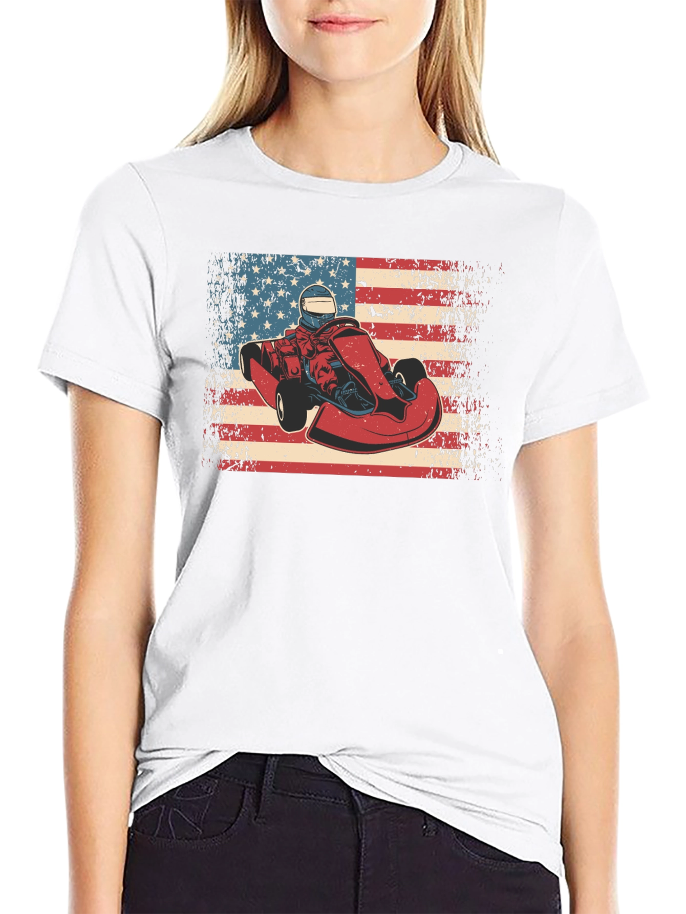 American Kart Racer Graphic T-Shirt