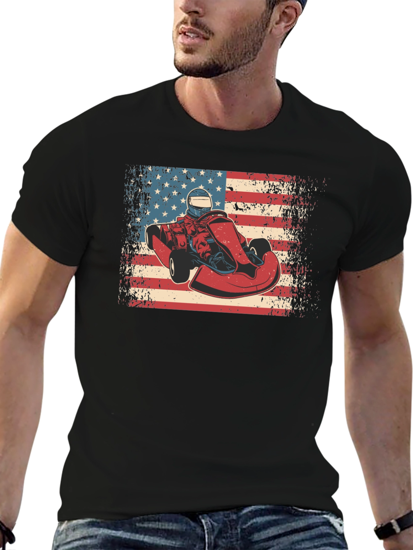 American Kart Racer Graphic T-Shirt