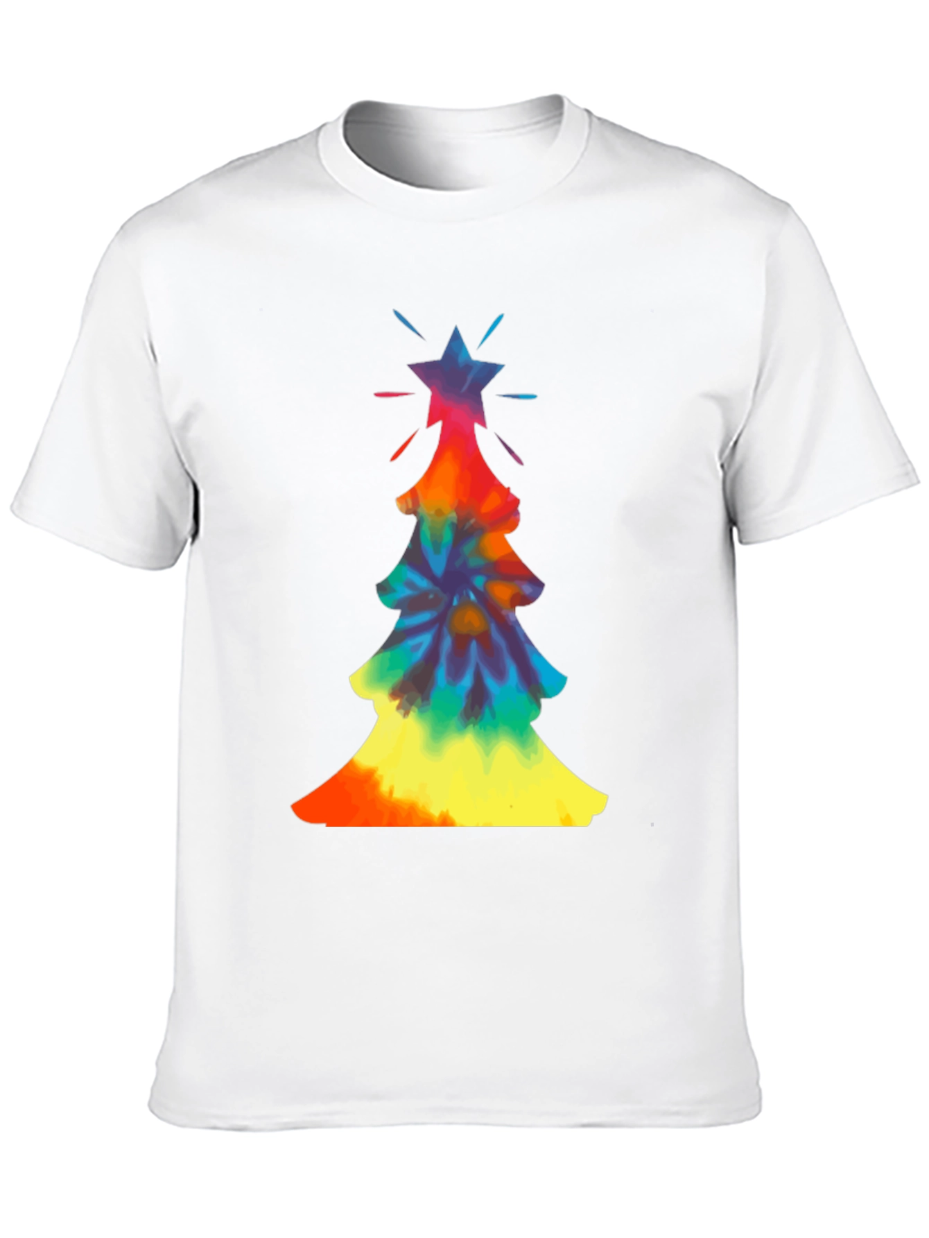 Tie-Dye Christmas Tree Graphic Tee