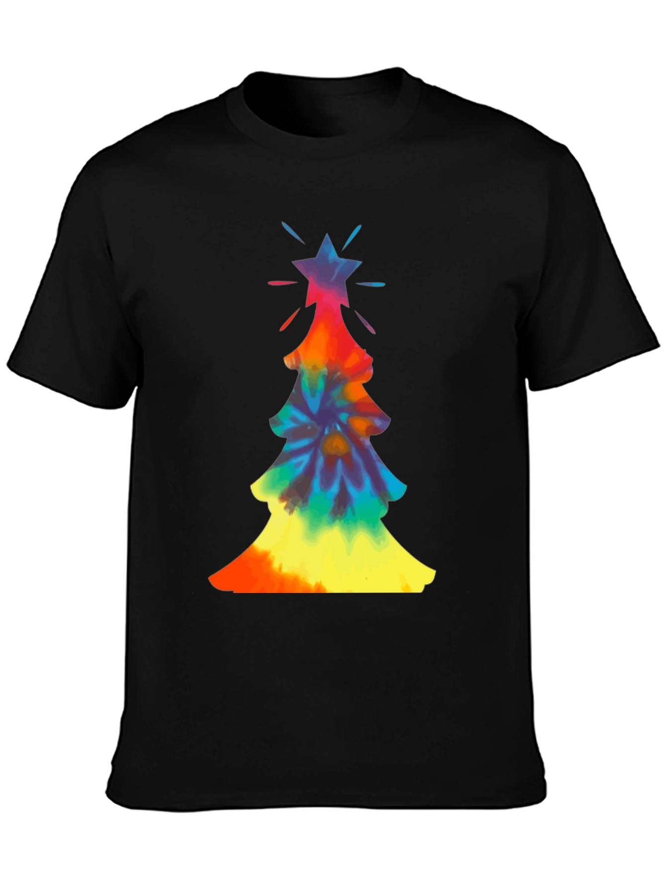 Tie-Dye Christmas Tree Graphic Tee