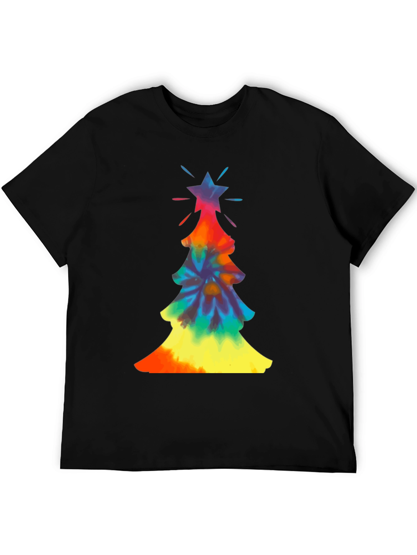 Tie-Dye Christmas Tree Graphic Tee