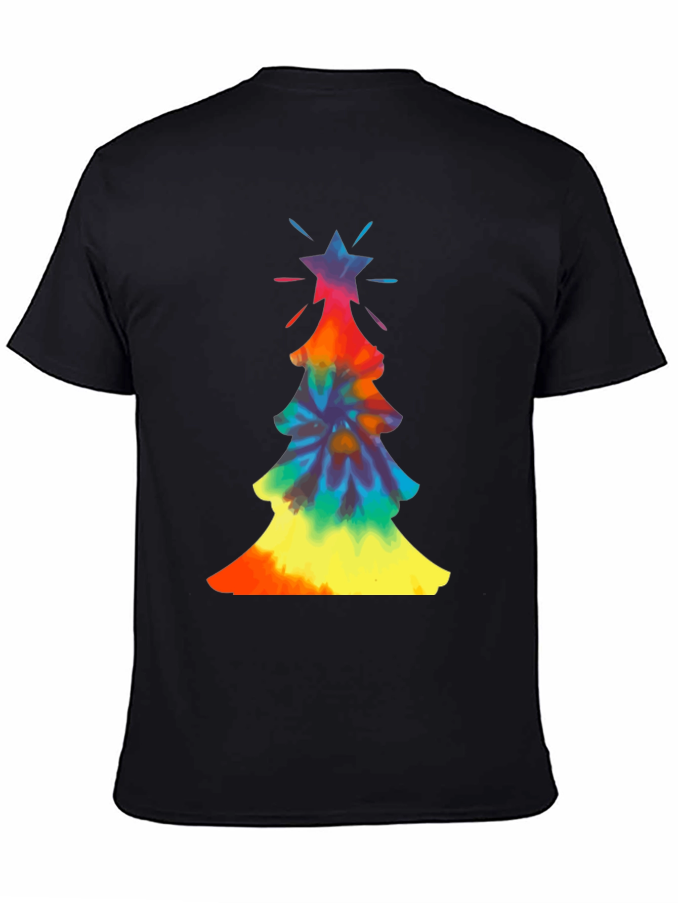 Tie-Dye Christmas Tree Graphic Tee