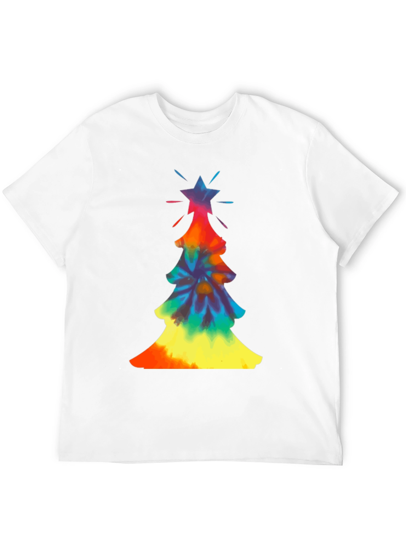 Tie-Dye Christmas Tree Graphic Tee