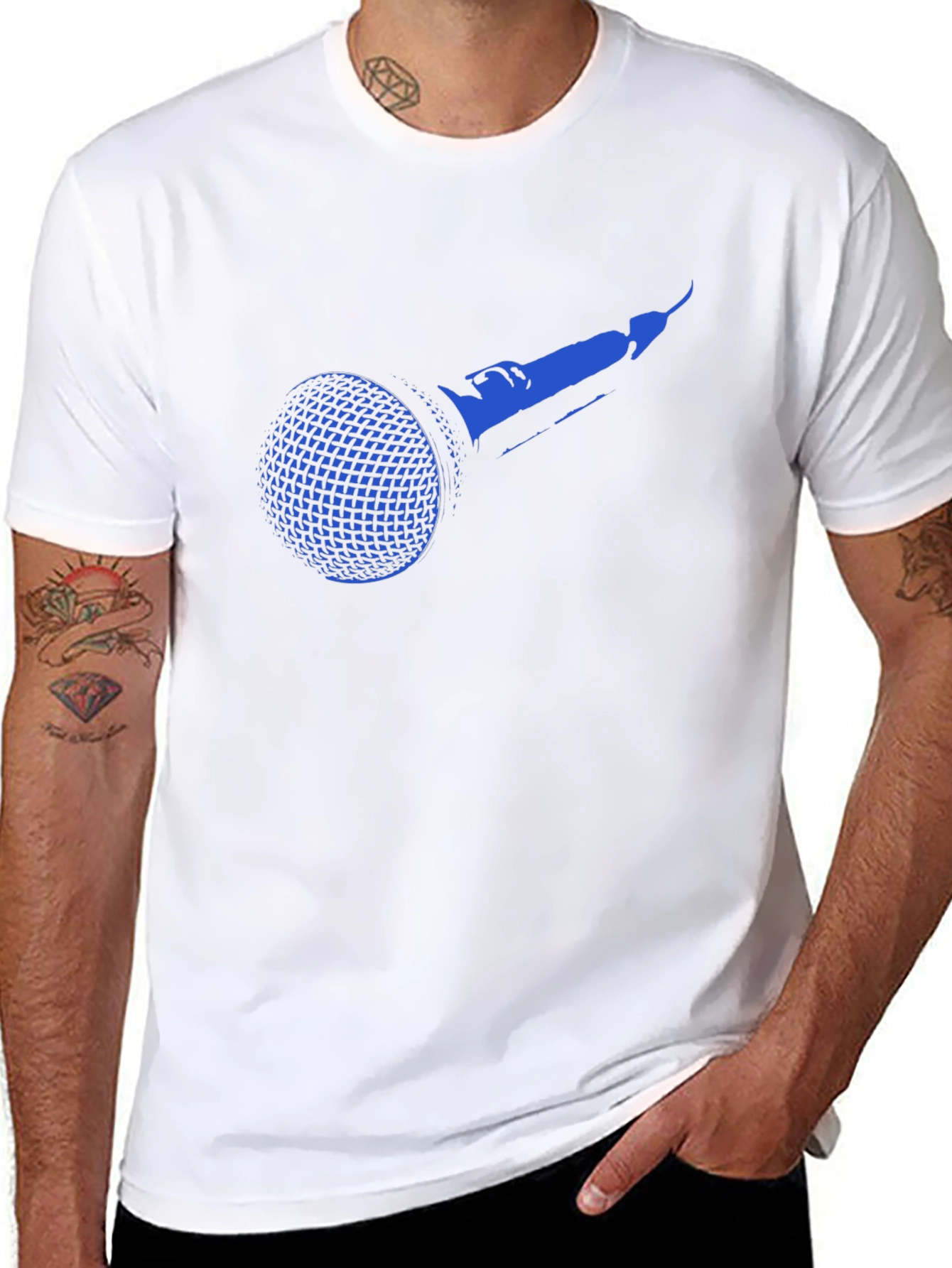 Blue Microphone Graphic Black T-Shirt