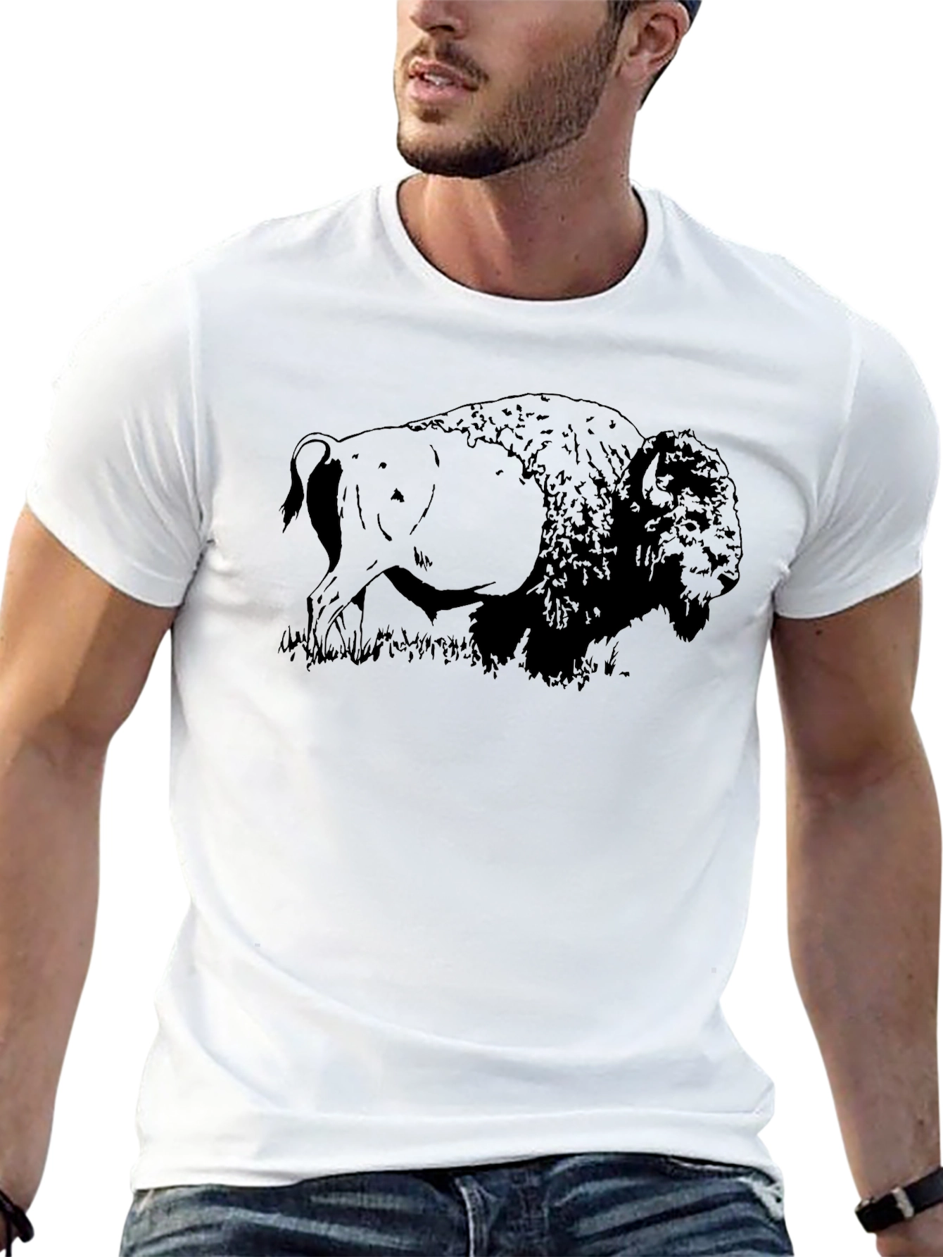 Black Bison Graphic Tee - Nature Inspired Comfort
