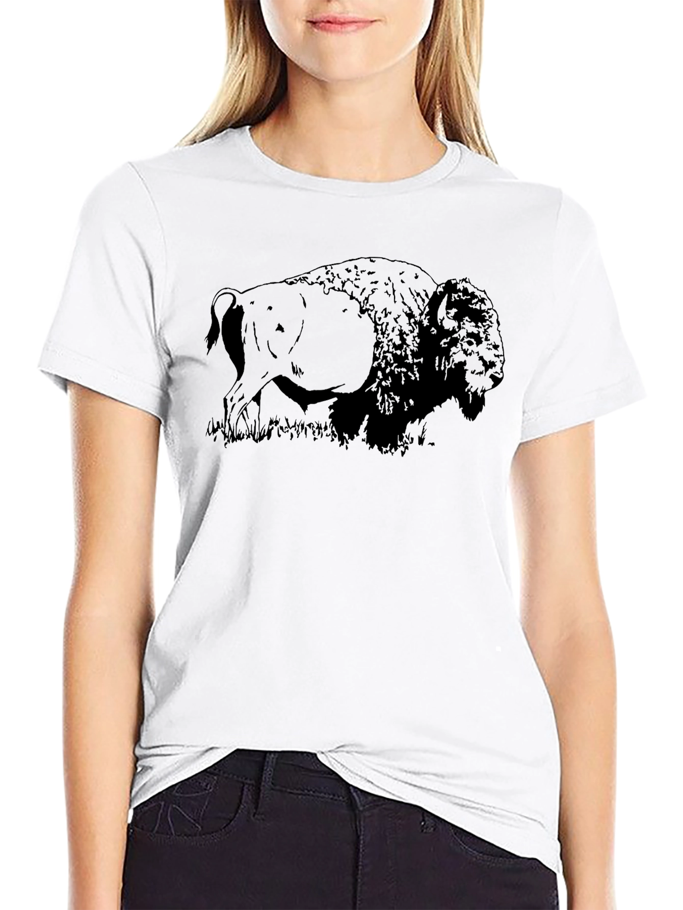 Black Bison Graphic Tee - Nature Inspired Comfort