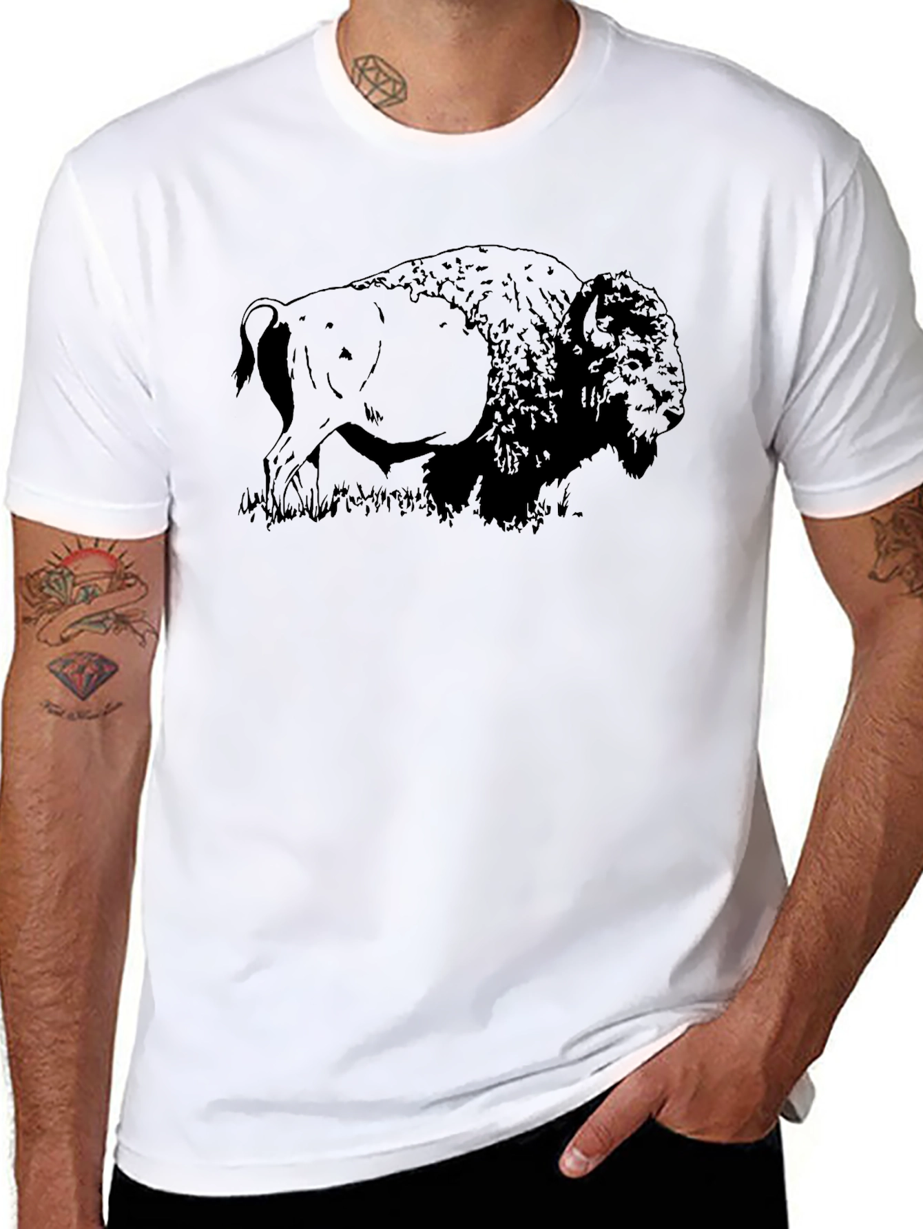 Black Bison Graphic Tee - Nature Inspired Comfort