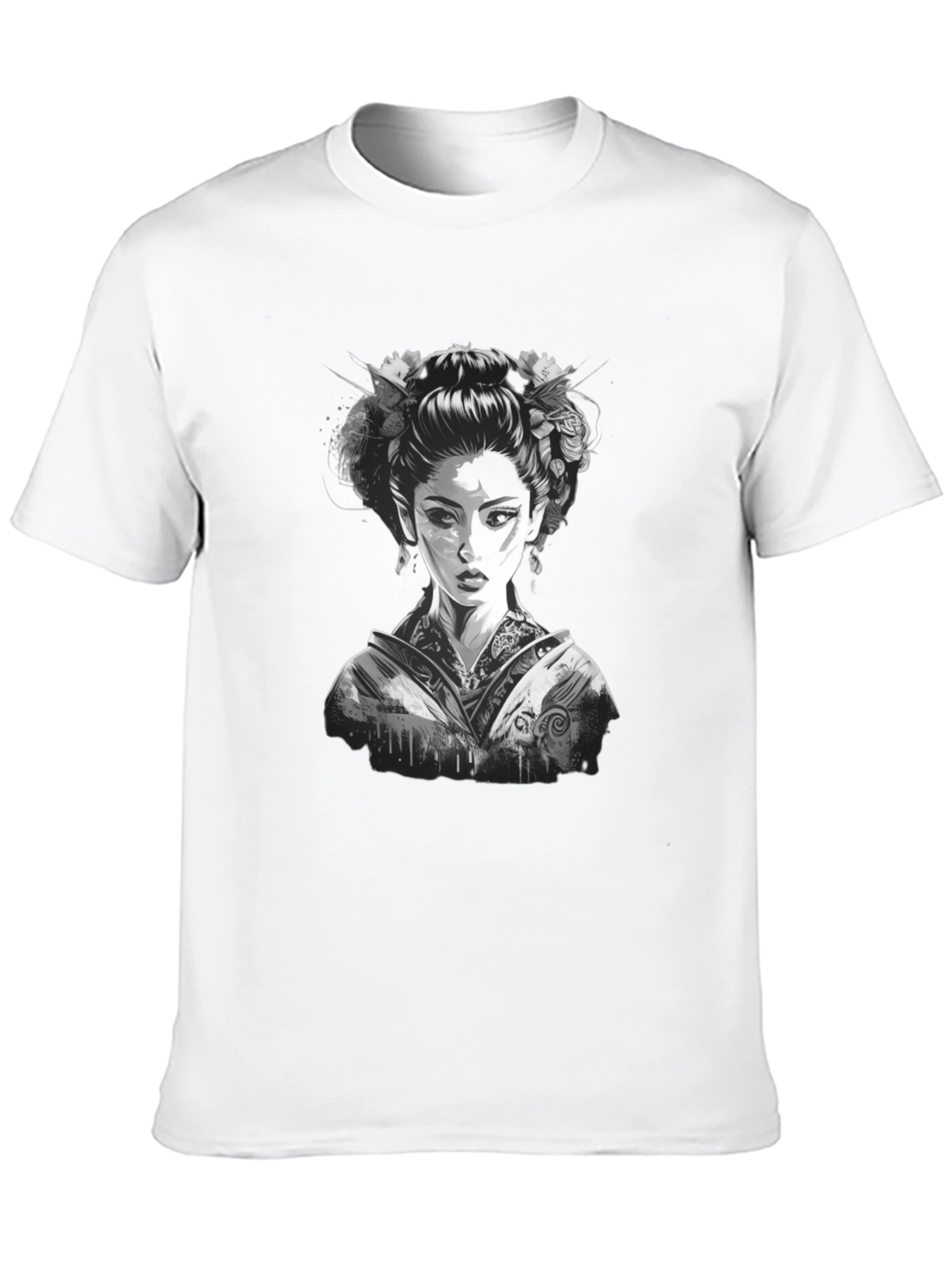 Geisha Graphic Print Black T-Shirt