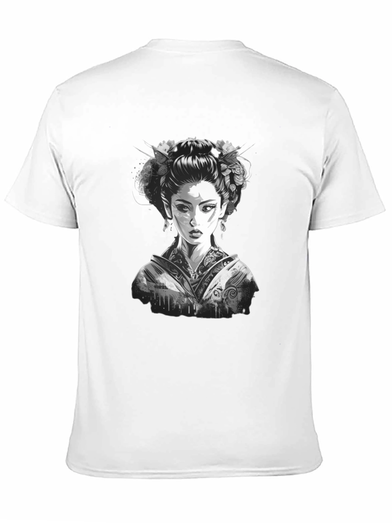 Geisha Graphic Print Black T-Shirt