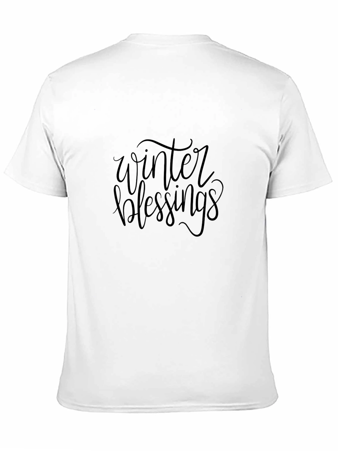Winter Blessings Black Crew Neck T-Shirt
